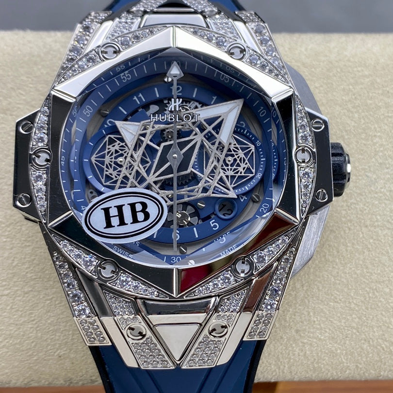 Hublot Big Bang Sang Bleu II Titanium Blue Pavé 45mm Watch