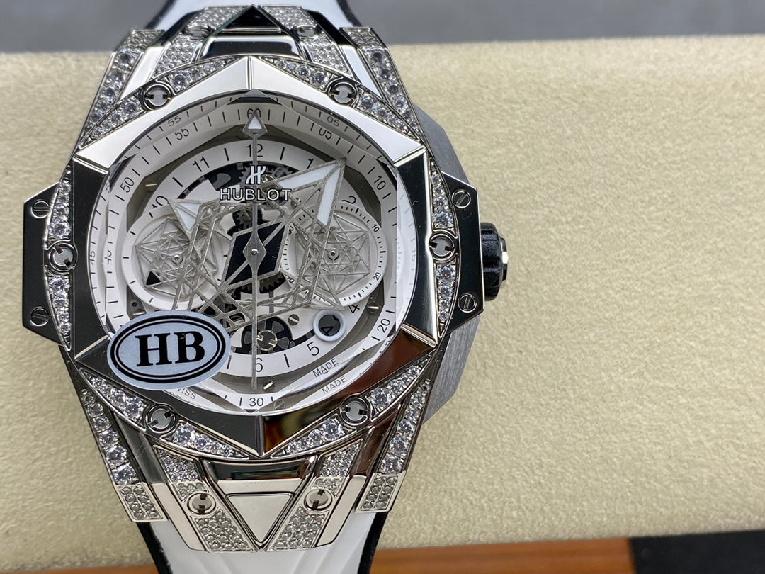 Hublot Big Bang Sang Bleu II Titanium White Pavé 45mm Watch