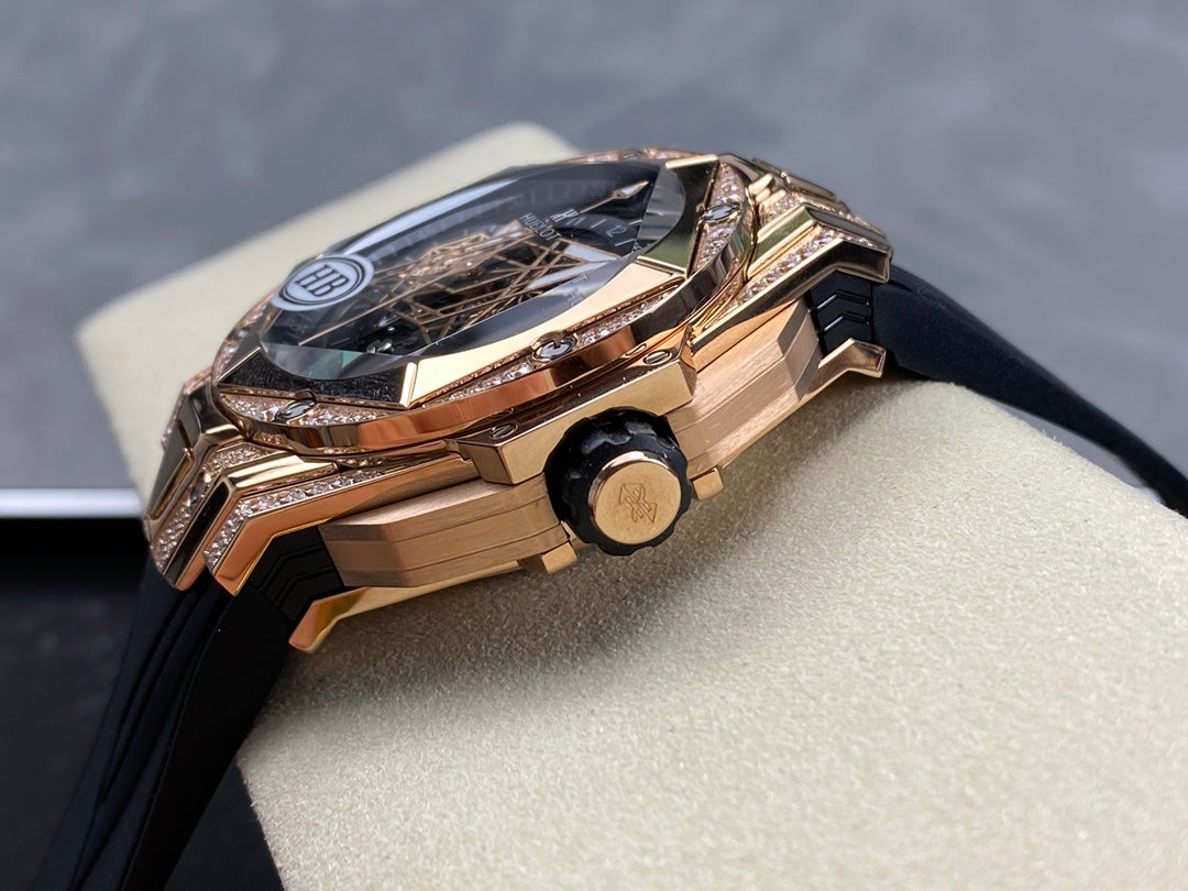 Hublot Big Bang Sang Bleu II Rose Gold Black Pavé 45mm Watch