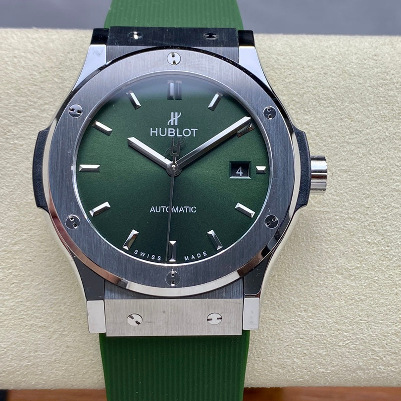 Hublot Classic Fusion 42mm Green Dial Green Rubber Strap
