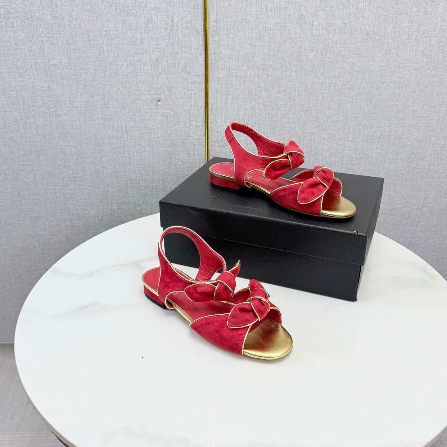 Chanel 2026 Slingback Sandals Bow Suede 801642