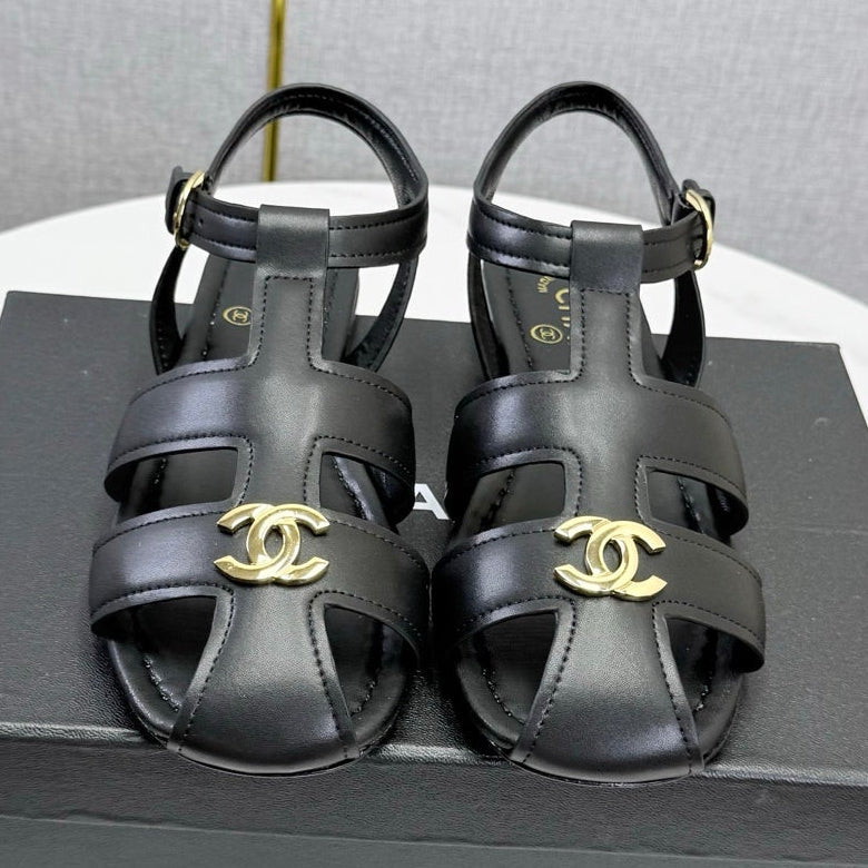 Chanel 2026 Double C Cutout Roman Flat Sandal Sheepskin 904596