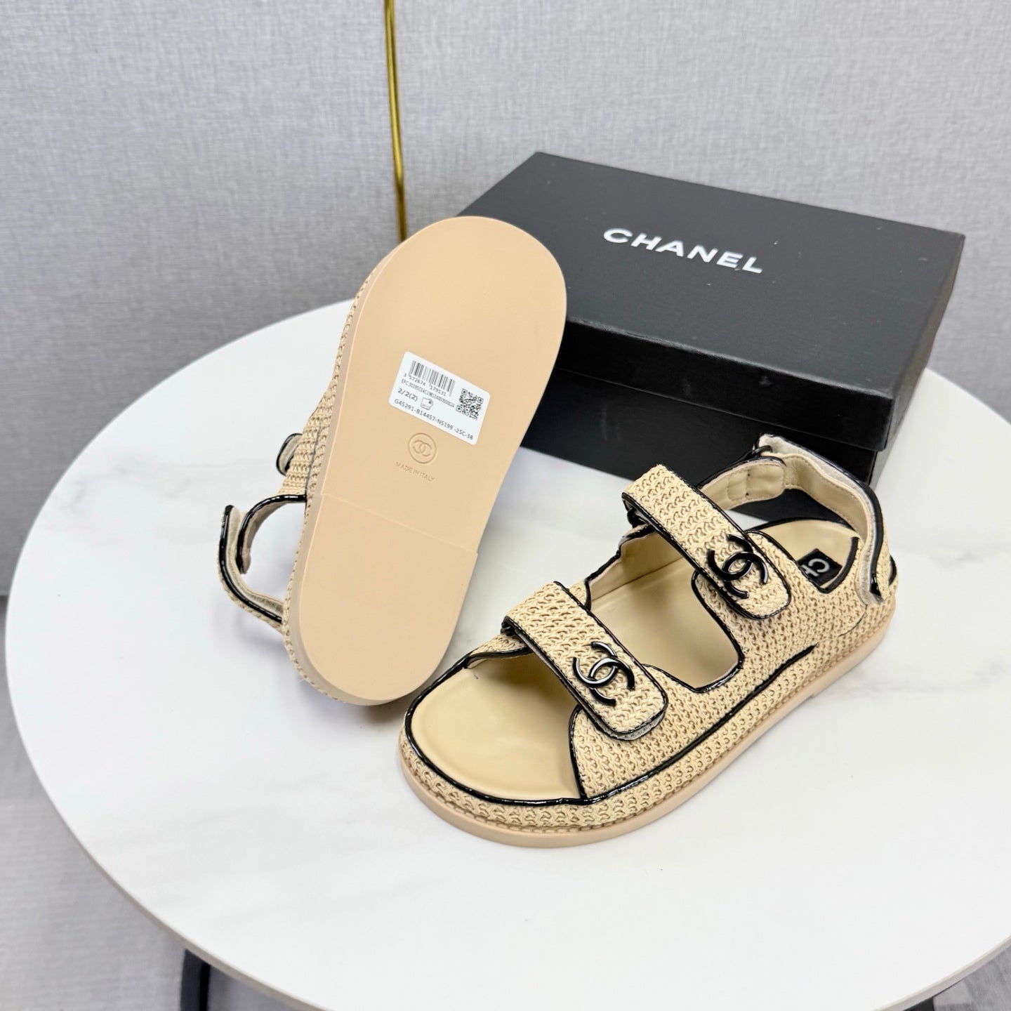 Chanel 2026 Dad Sandal Woven Sheepskin 904401