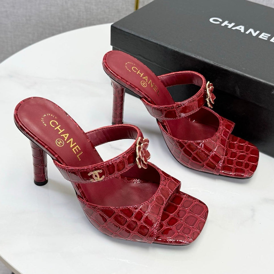 Chanel 2026 Crocodile Embossed Sandal 90mm Leather 904408