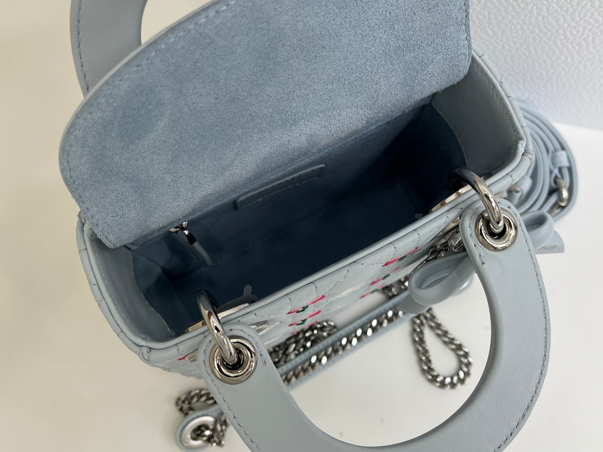 Dior 2026 Bird Rose Design Lady Dior Bag Lambskin