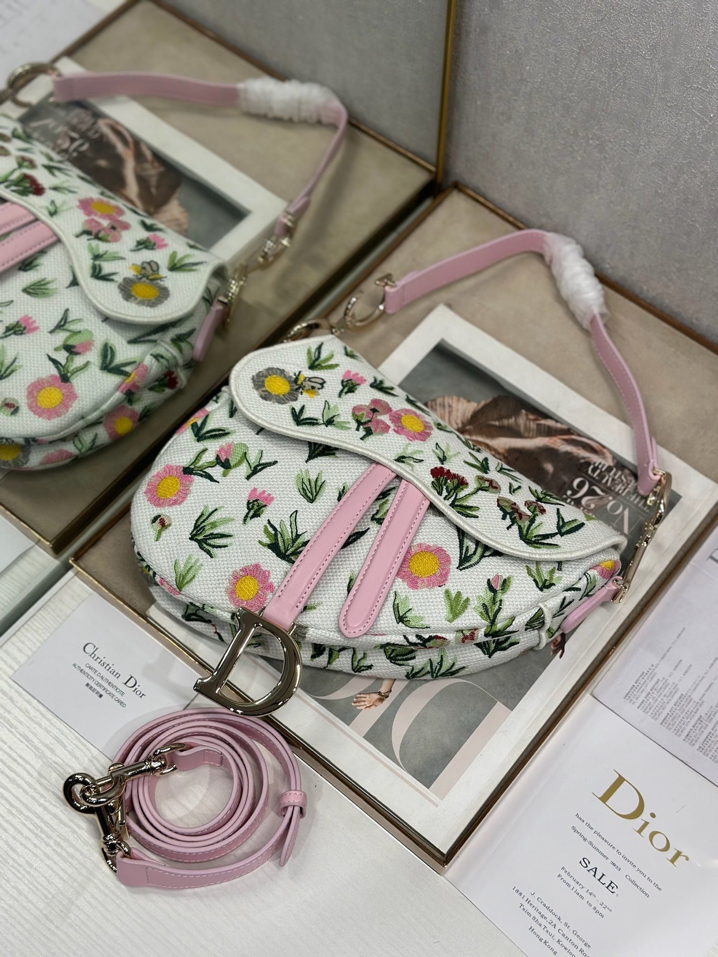 Dior 2026 Saddle Bag 25.5cm Canvas Leather 288072