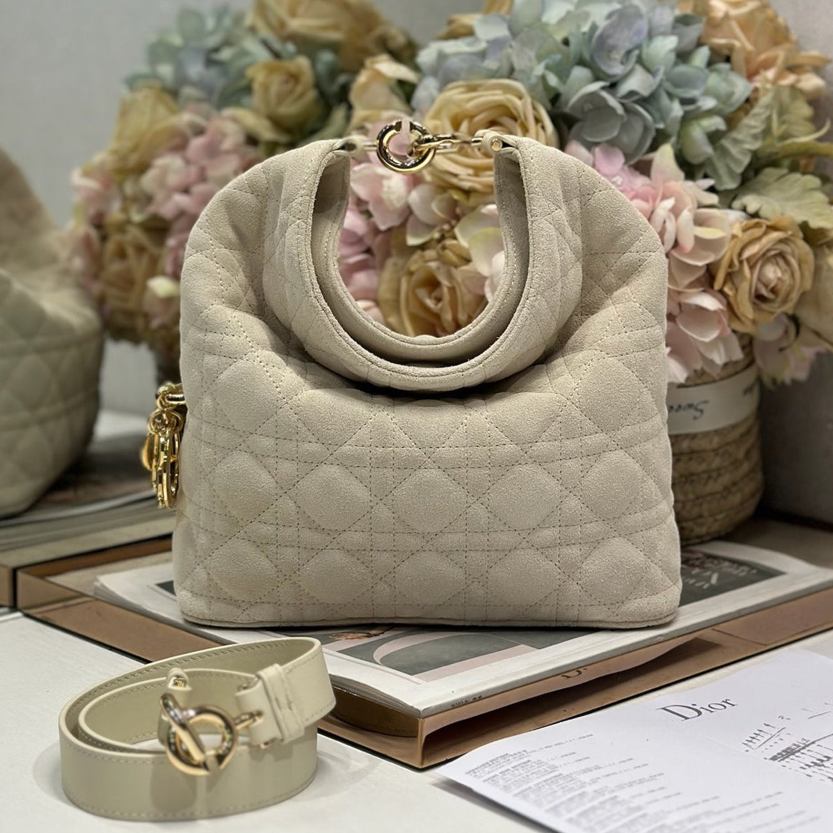 Dior 2026 Bag 27cm Multicolor Velvet Leather 289496