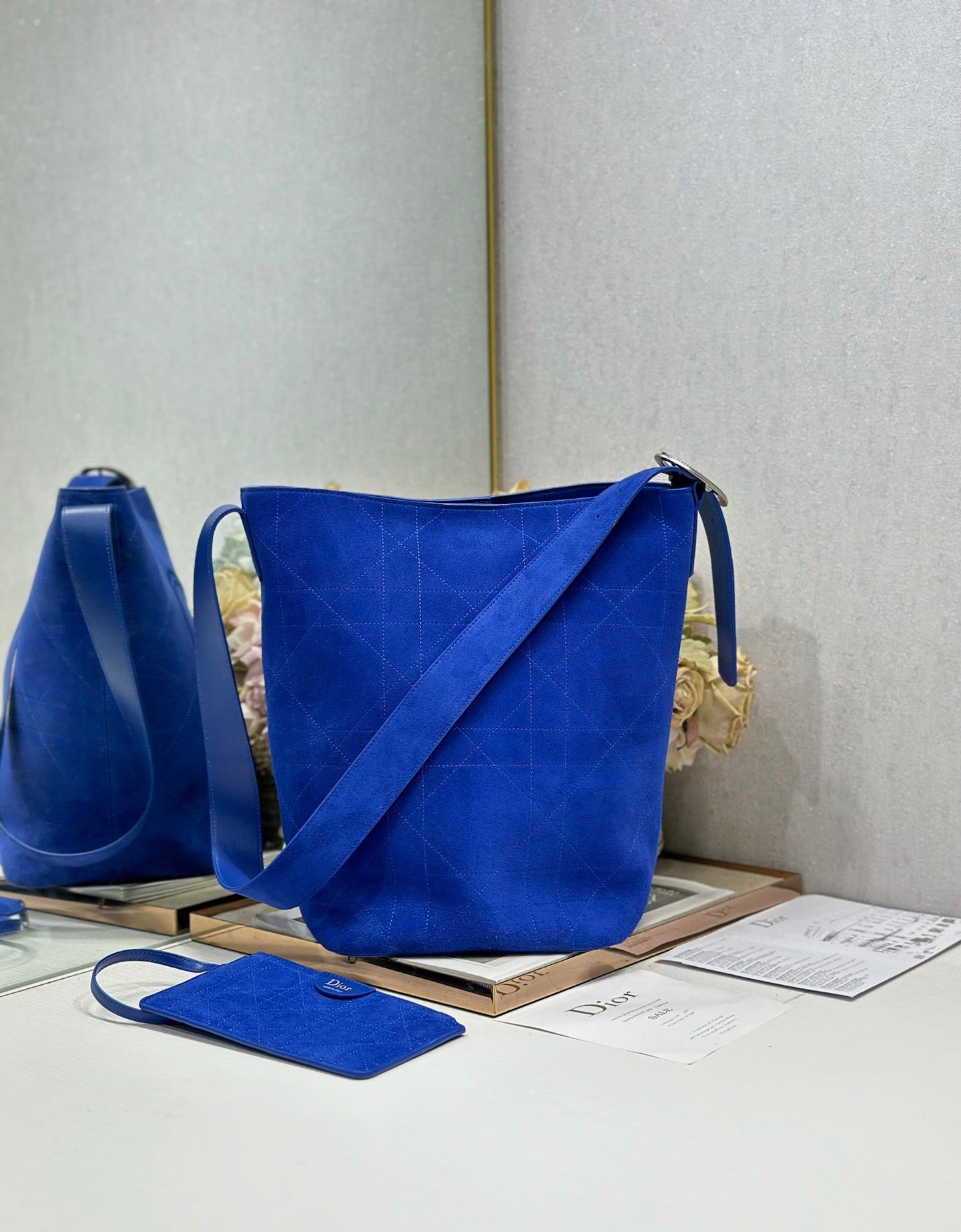 Dior 2026 Medaillon Bucket Bag Suede and Leather 159057