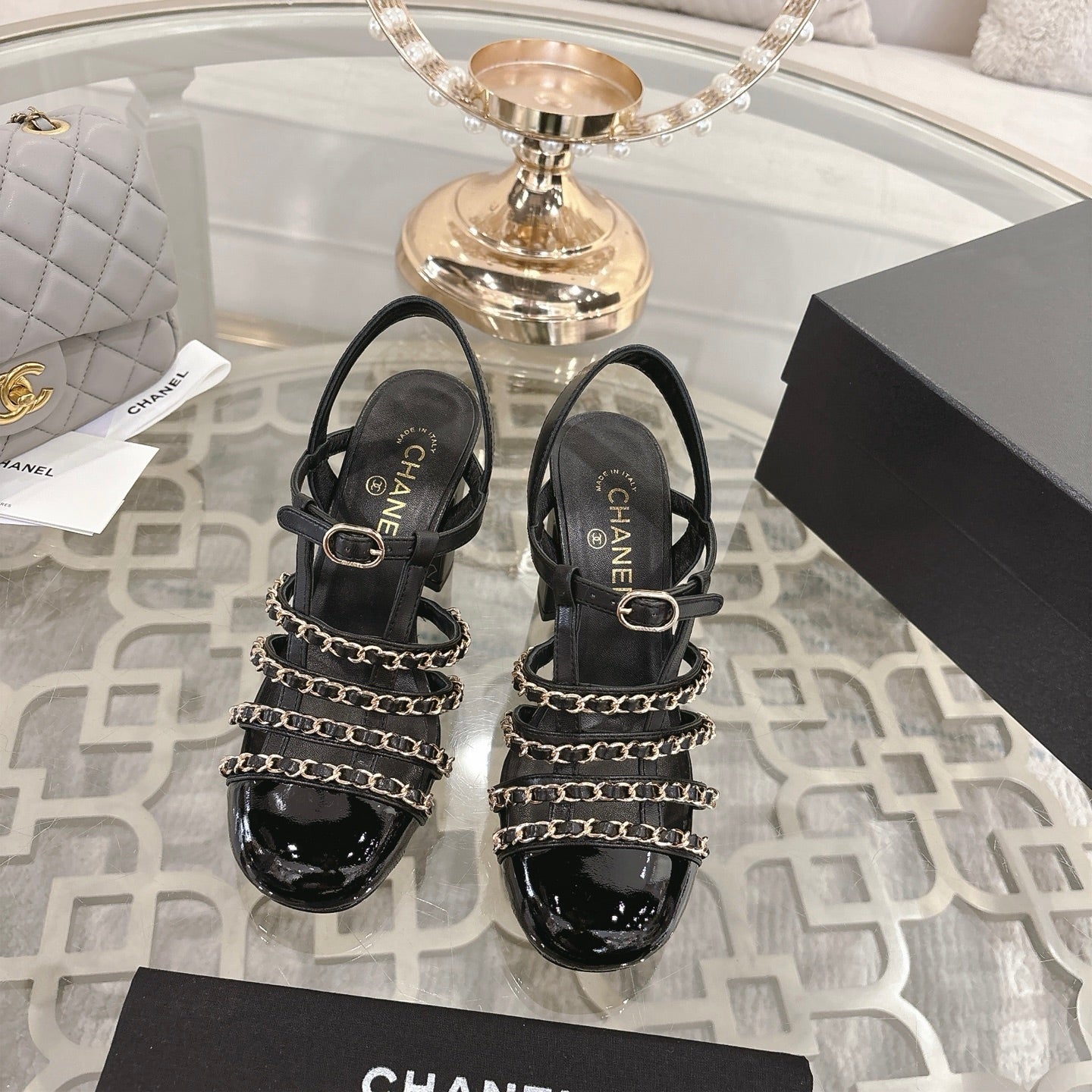 Chanel 2026 High-Heeled Sandals 8.5cm Lambskin Sheepskin 834423