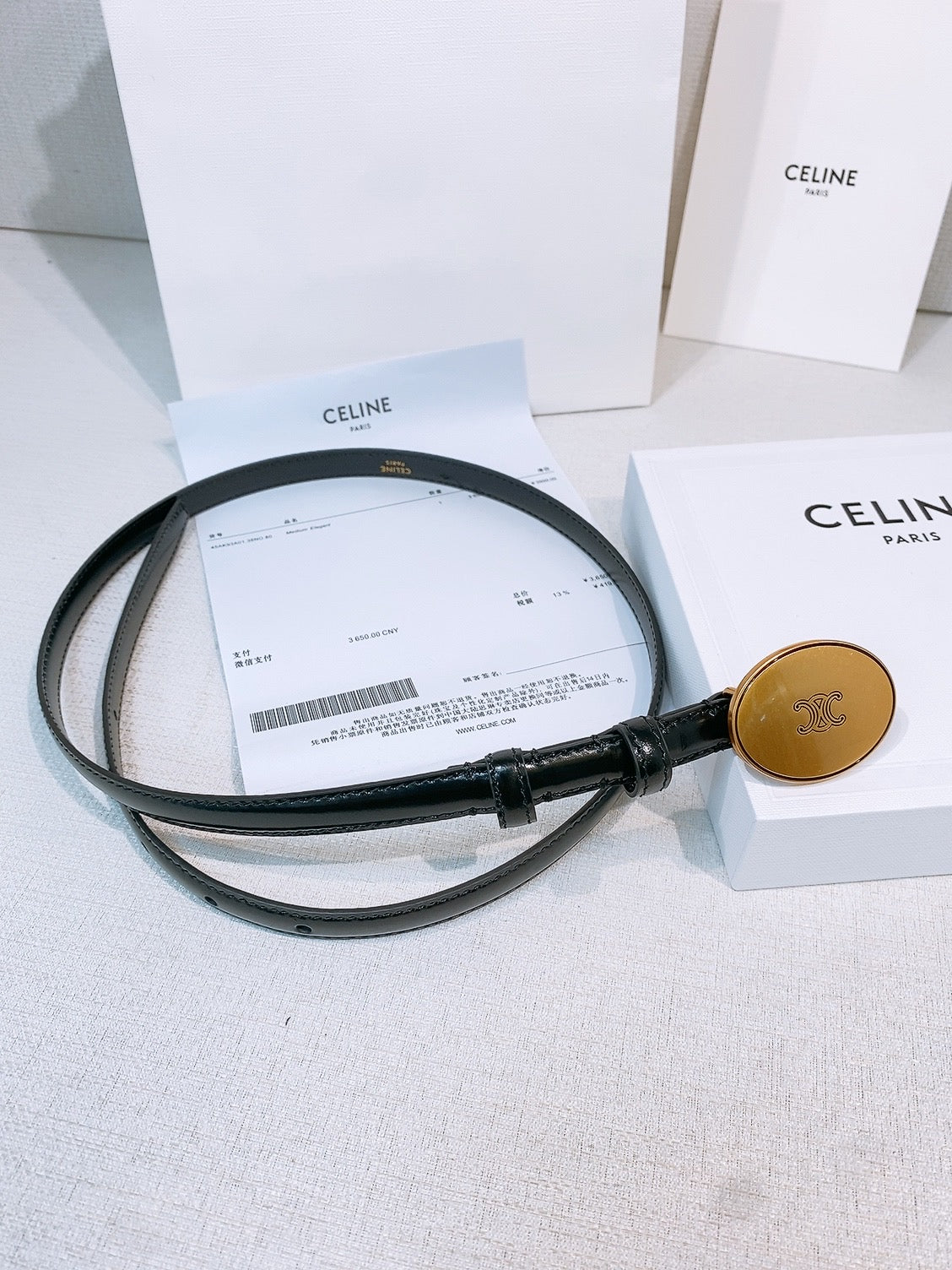 Celine 2026 Leather Belt 1.3cm With Gold-plated Triomphe Buckle