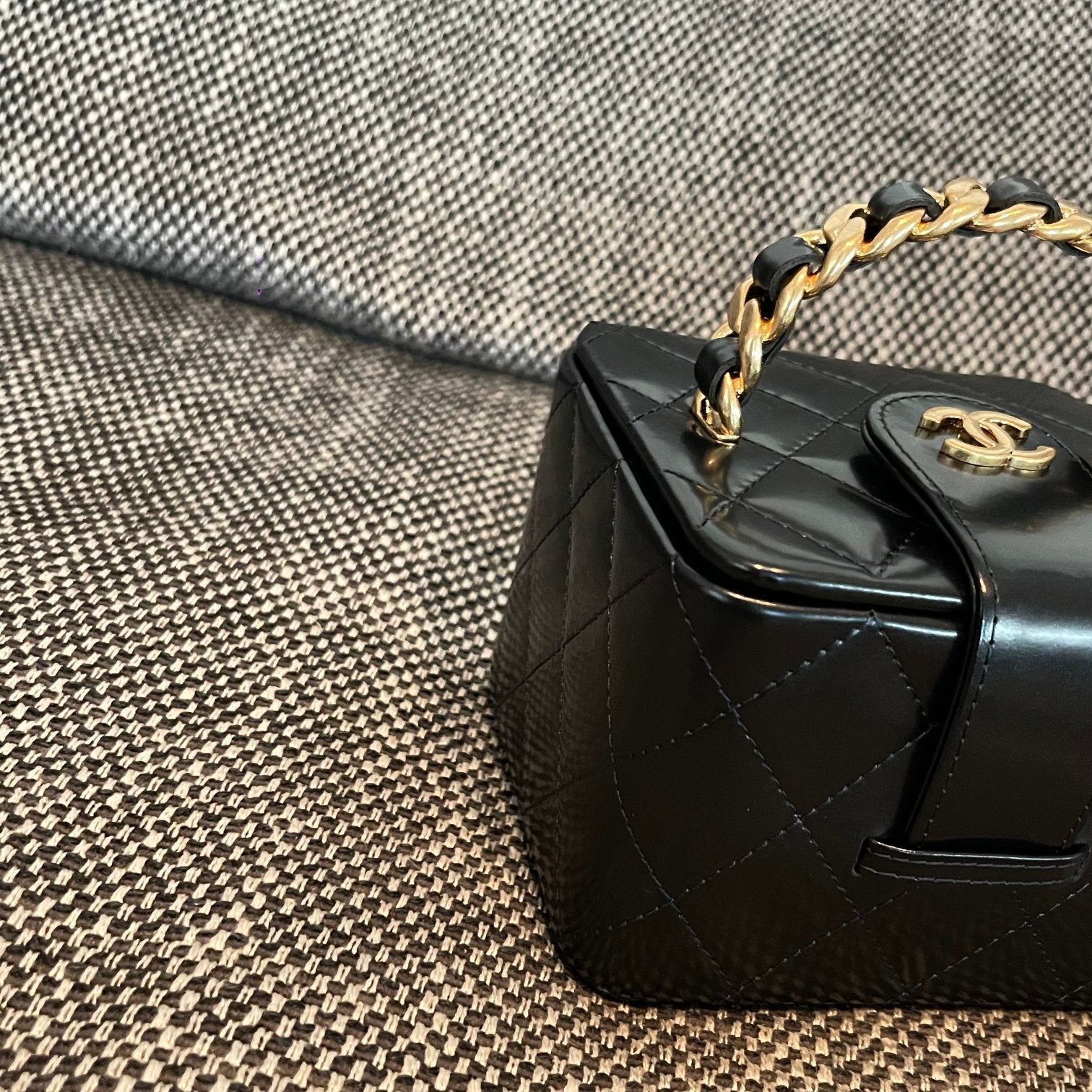 Chanel 2026 Vintage Mini Square Vanity Case 11cm Patent Calfskin