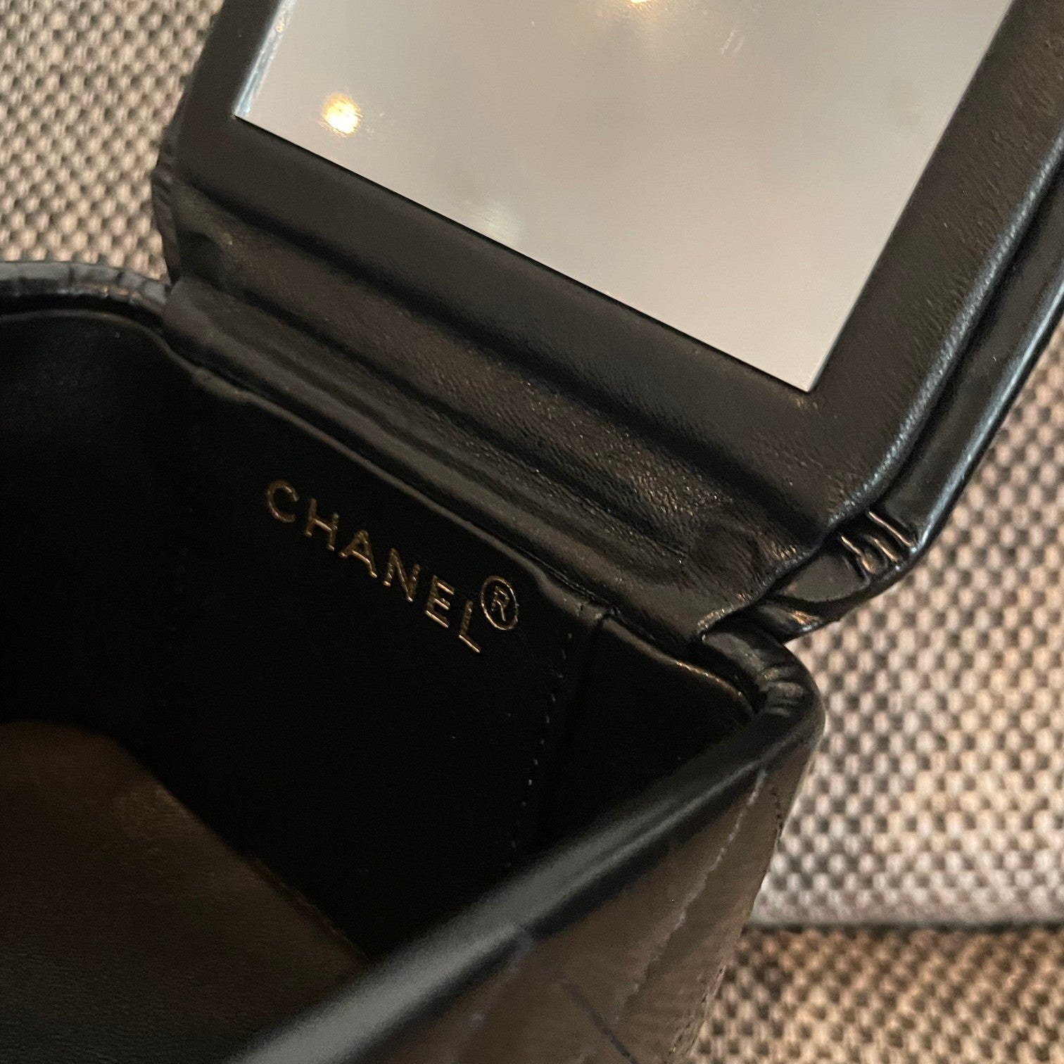 Chanel 2026 Vintage Mini Square Vanity Case 11cm Patent Calfskin