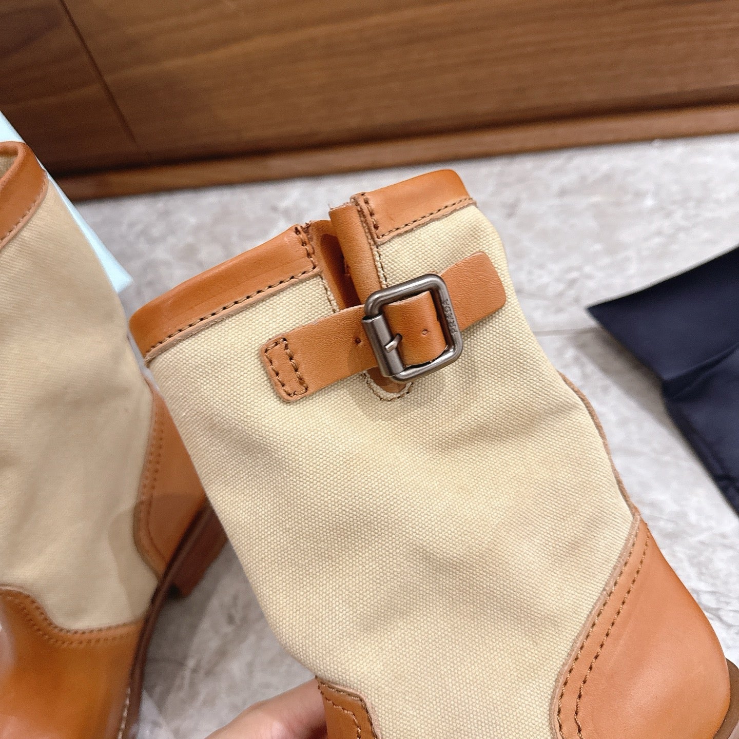 Prada 2026 Boot Canvas Leather 858061