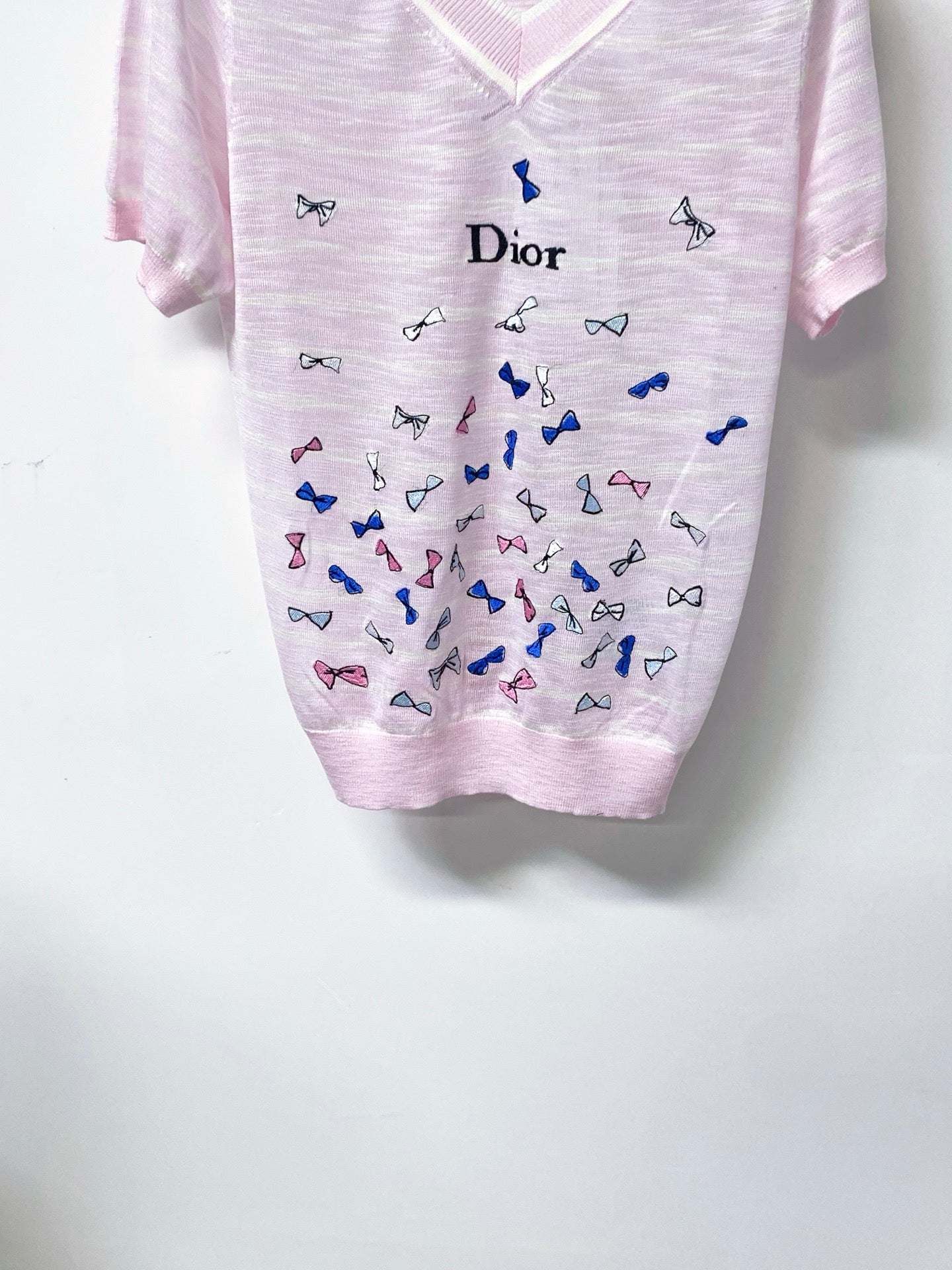 Dior 2026 Striped V-neck Short-Sleeve Shirt Viscosa 487999