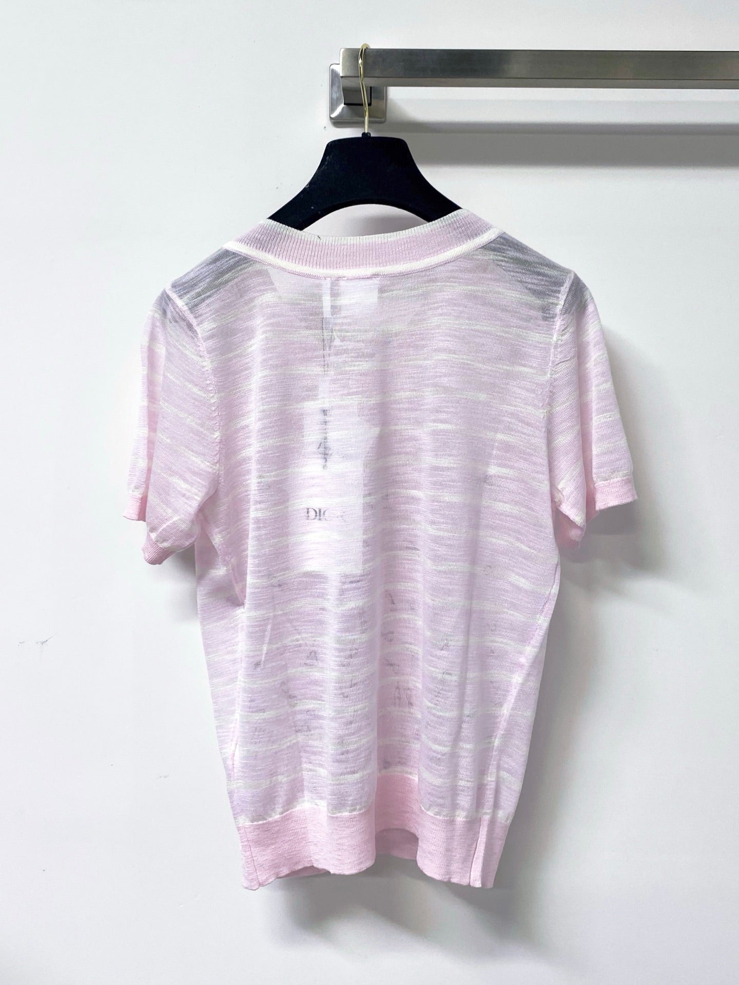 Dior 2026 Striped V-neck Short-Sleeve Shirt Viscosa 487999