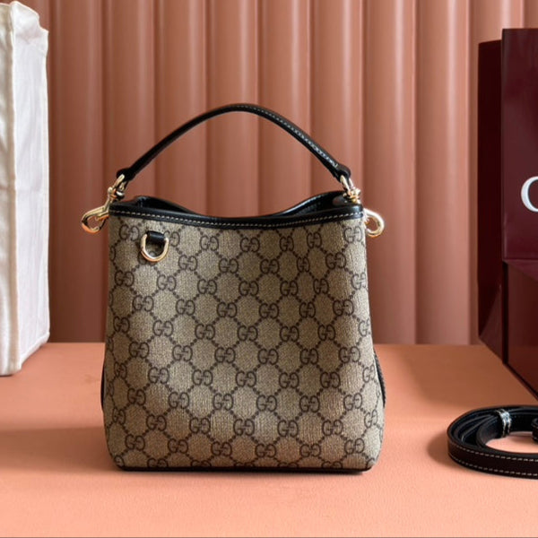 Gucci Ophidia 20.5cm Bag Ebony Black Canvas 248560