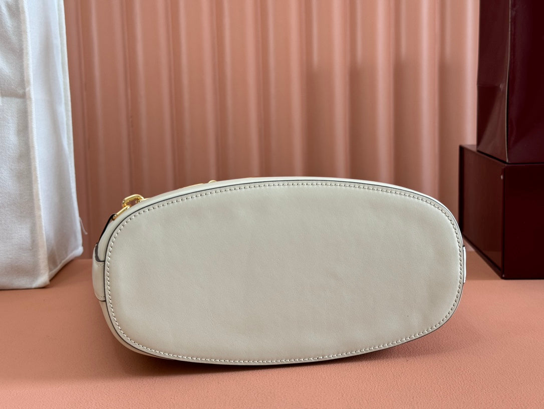 Gucci 73 Mini 27.5cm Bucket Bag White Smooth Leather 244434