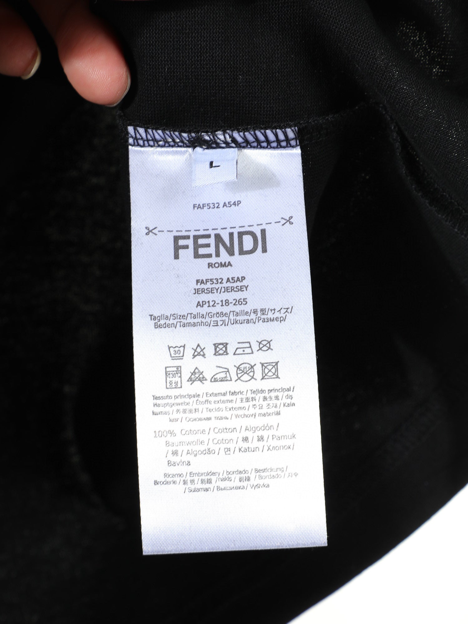 Fendi 2026 Men's Puppy Embroidered T-shirt Cotton 797178