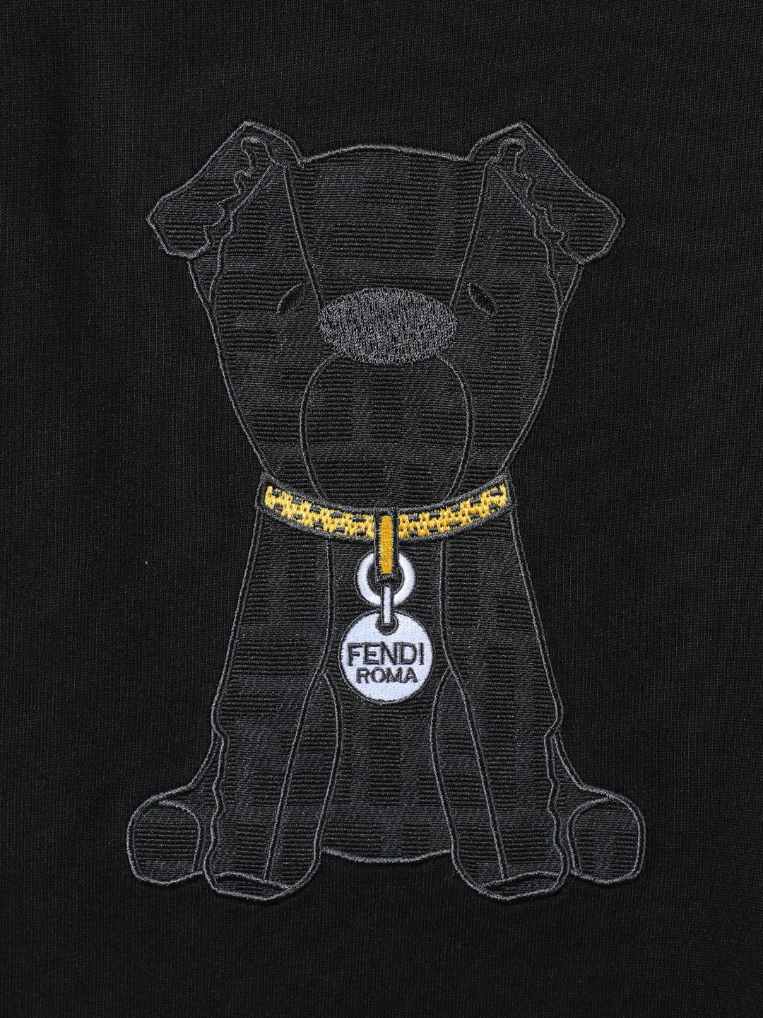 Fendi 2026 Men's Puppy Embroidered T-shirt Cotton 797178