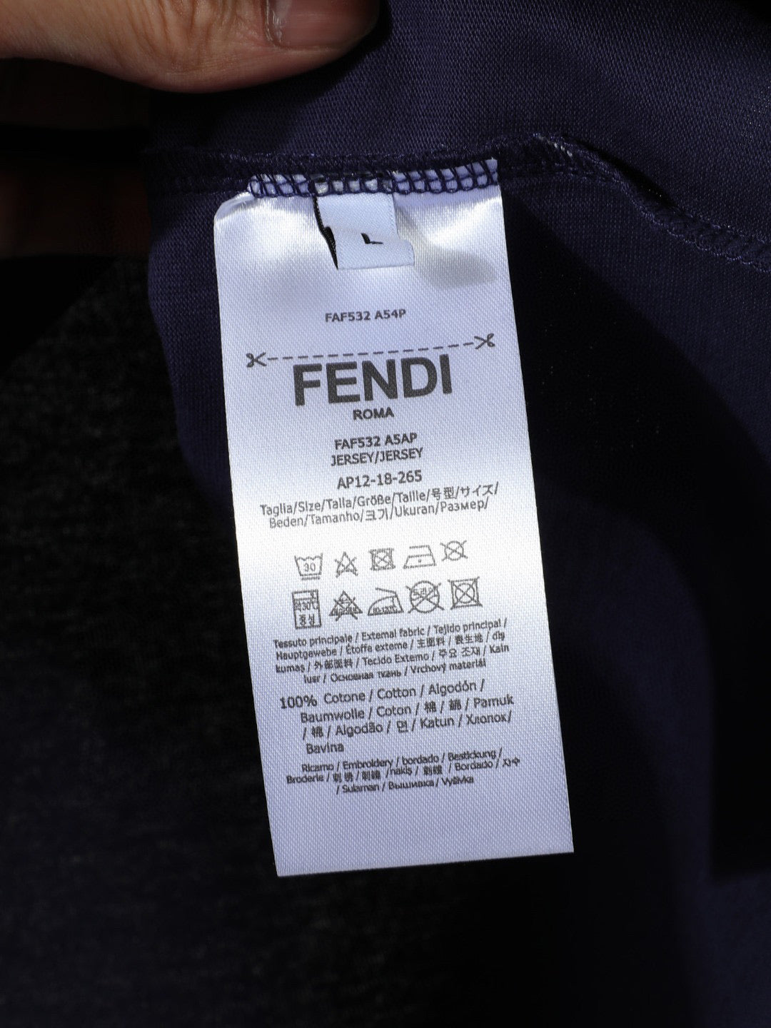 Fendi 2026 Men's Puppy Embroidered T-shirt Cotton 797178