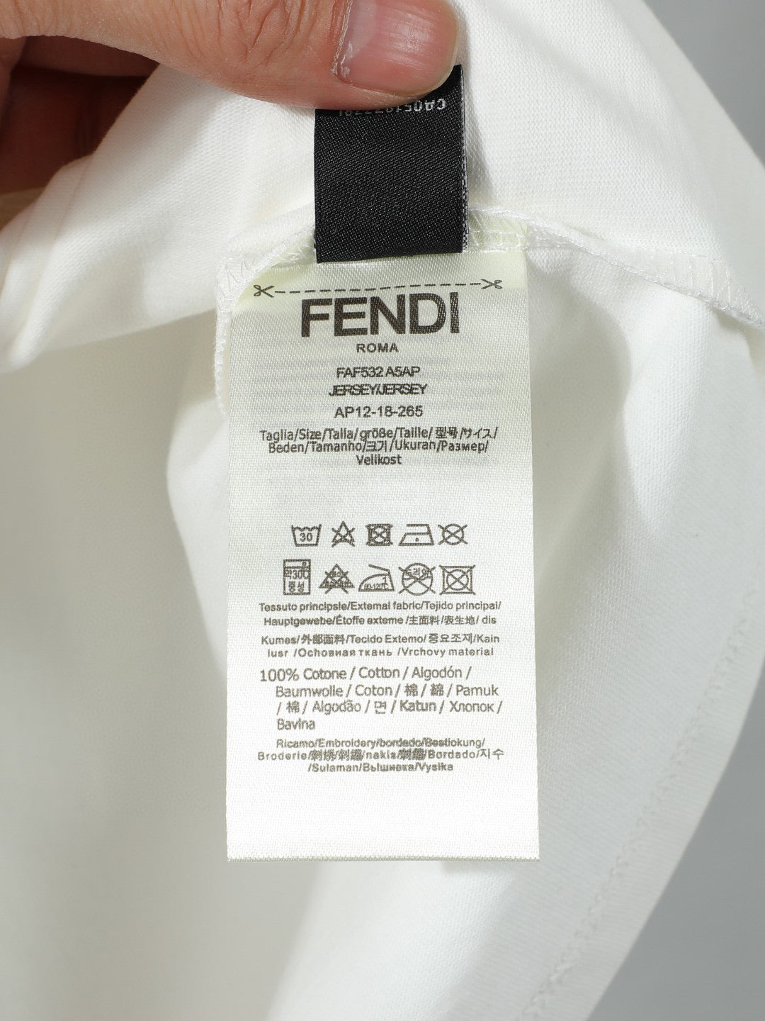 Fendi 2026 Men's Short-Sleeve T-Shirt Cotton Fabric 797251