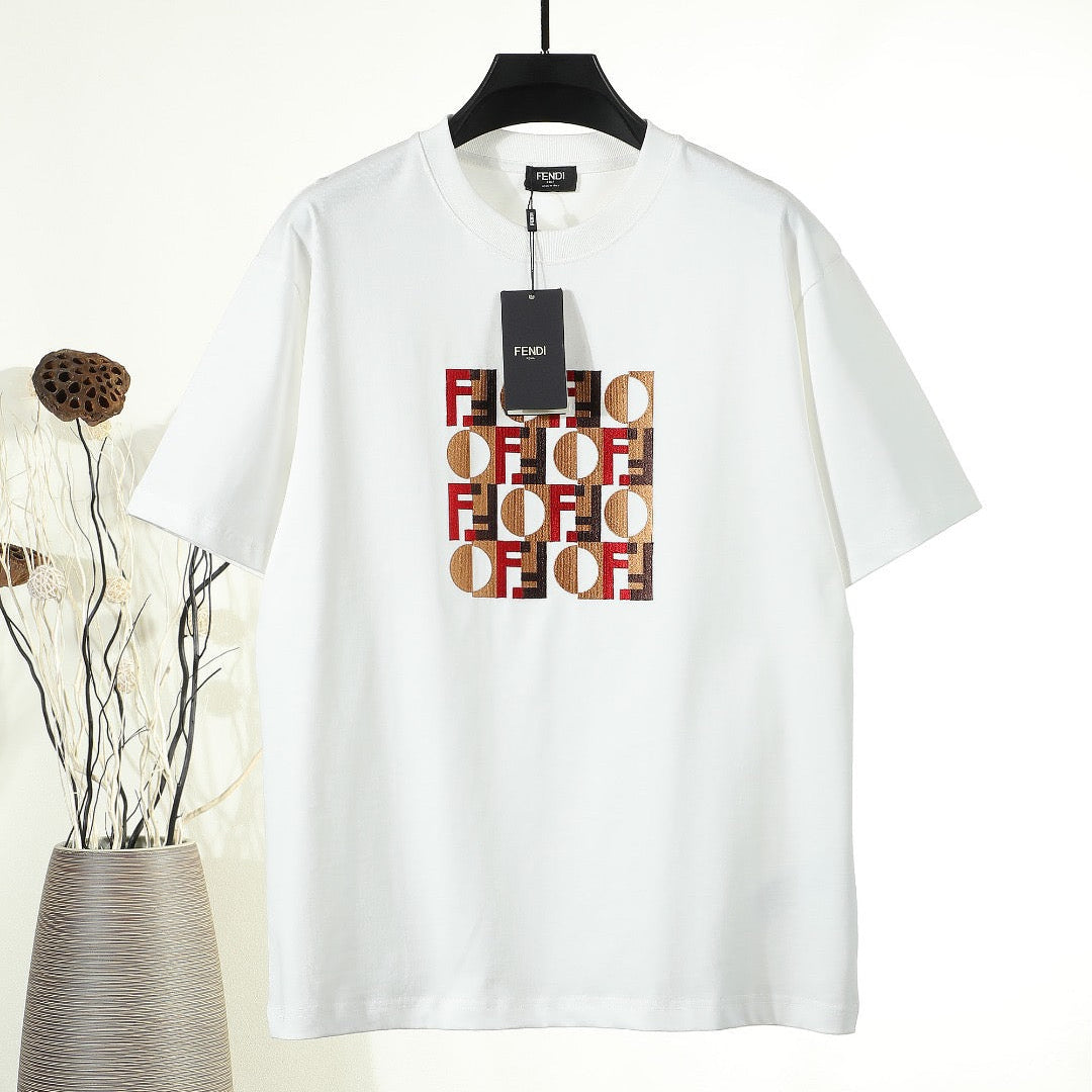 Fendi 2026 Men's 3D Embroidered T-shirt Cotton 797333