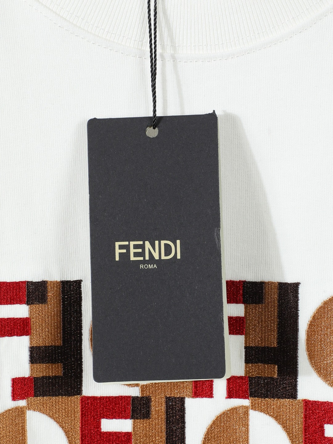 Fendi 2026 Men's 3D Embroidered T-shirt Cotton 797333