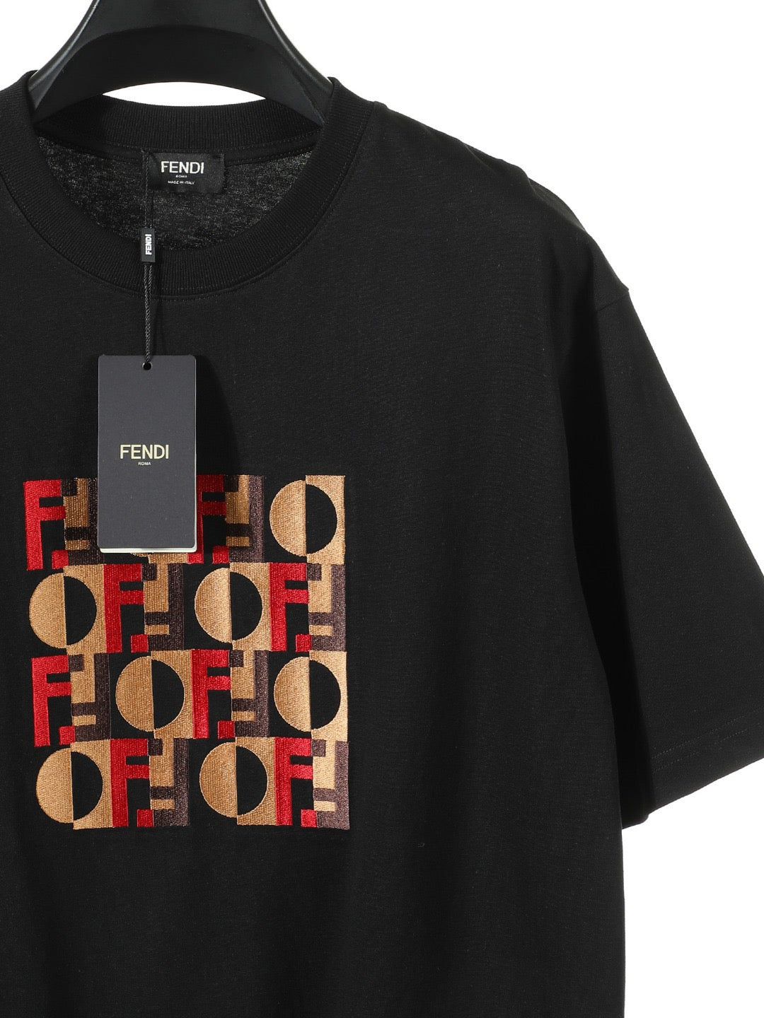 Fendi 2026 Men's 3D Embroidered T-shirt Cotton 797333