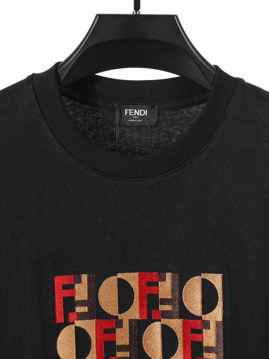 Fendi 2026 Men's 3D Embroidered T-shirt Cotton 797333
