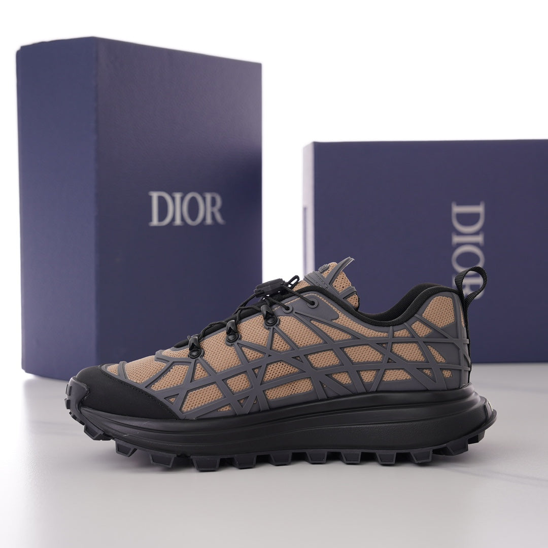 CD B31 SNEAKER BLACK AND BROWN MESH FABRIC