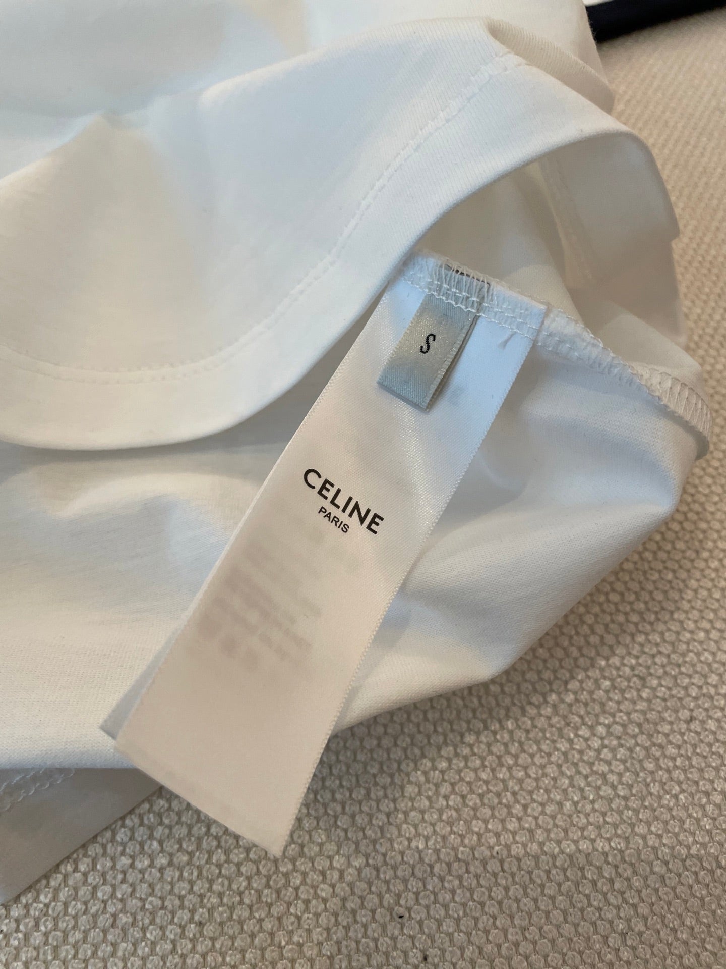 Celine Small Logo t-shirt White mix Black Cotton