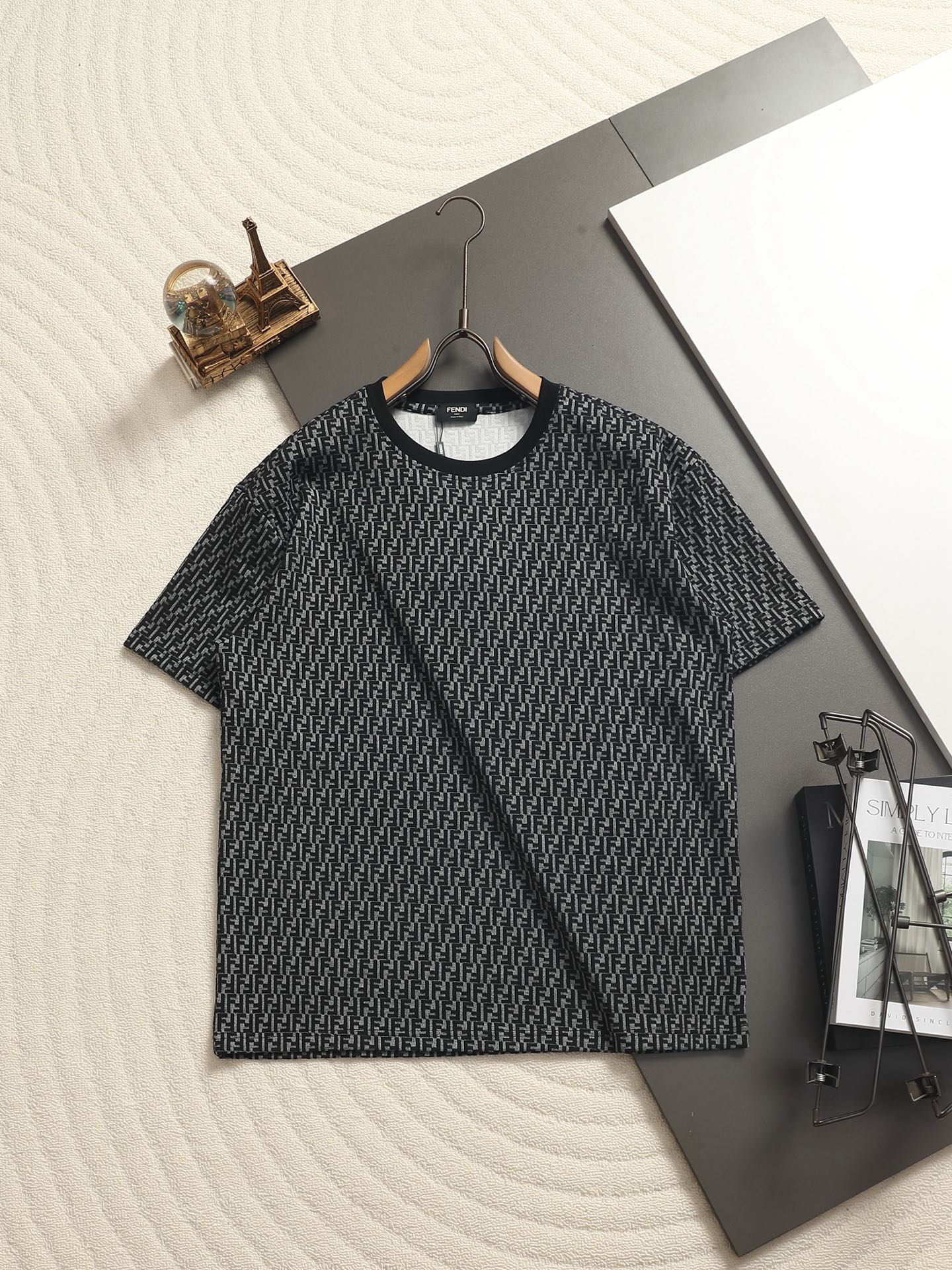 Fendi 2026 Men's Monogram T-shirt Jacquard Fabric