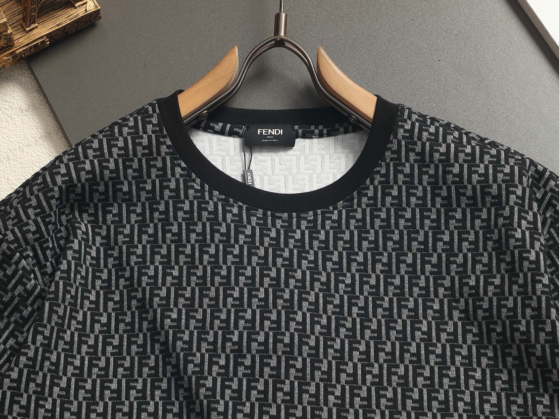 Fendi 2026 Men's Monogram T-shirt Jacquard Fabric