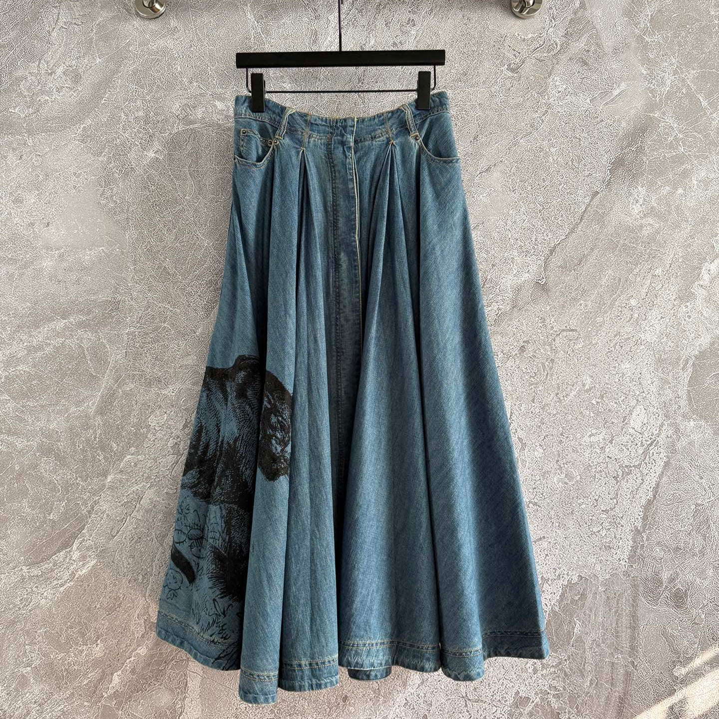 CD Tiger Skirt Blue Cotton