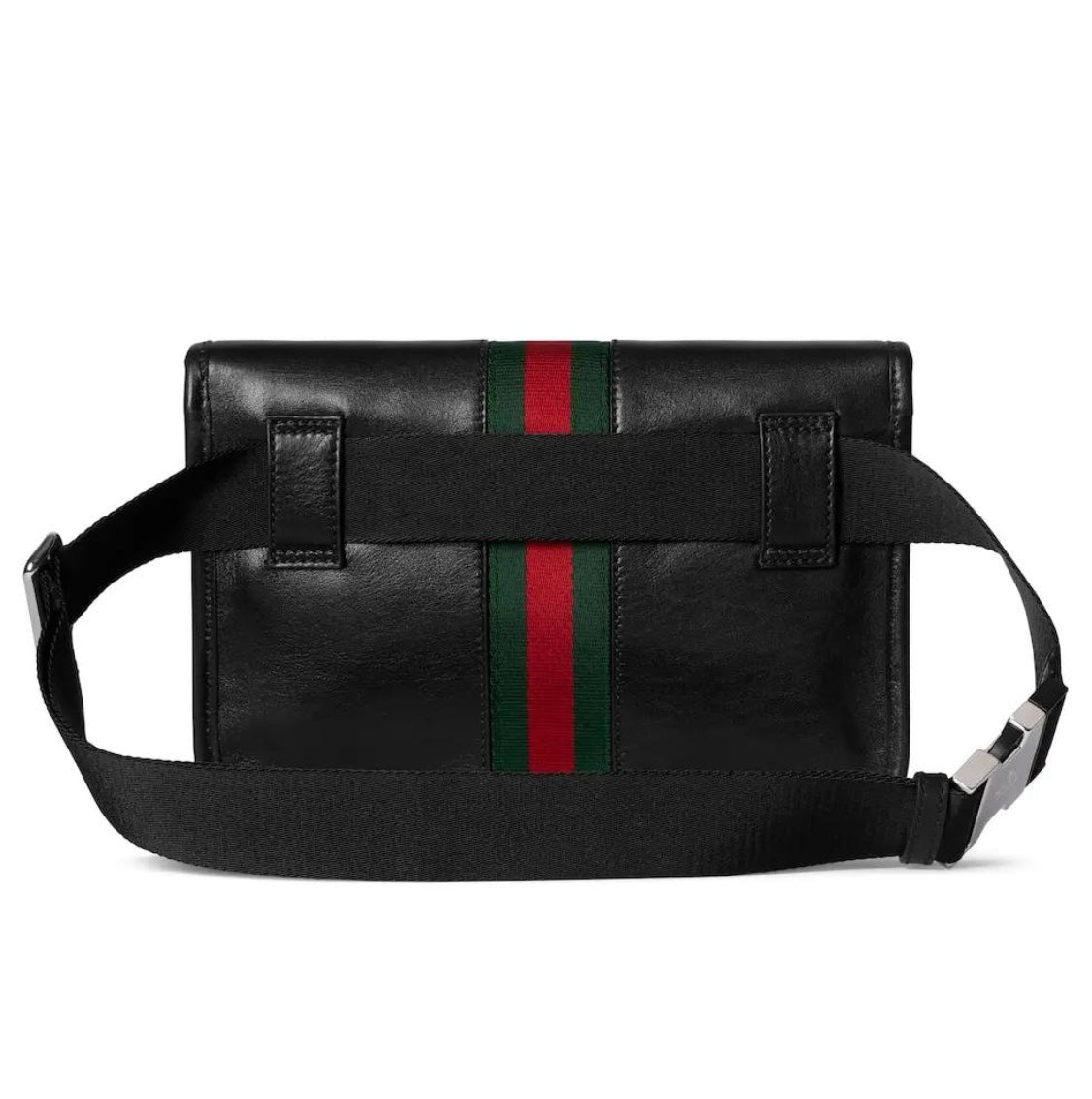 Gucci 2026 Web Trademark Bag 24cm Black Calfskin