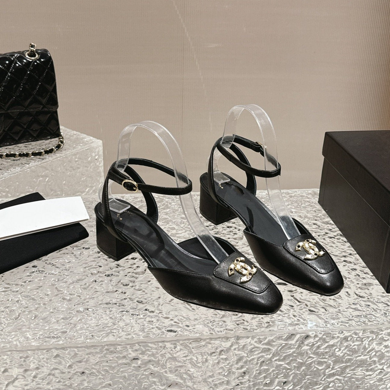 slingbacks 60 black lambskin