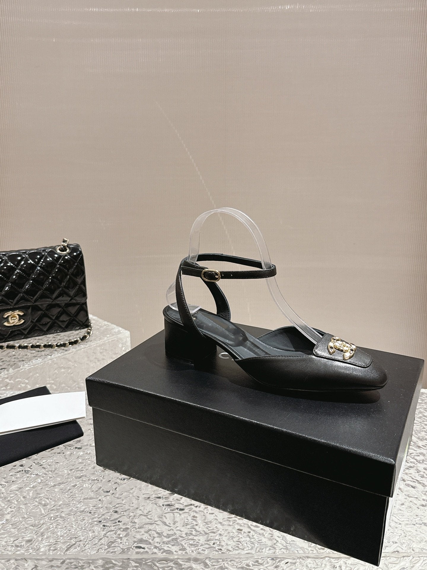 slingbacks 60 black lambskin