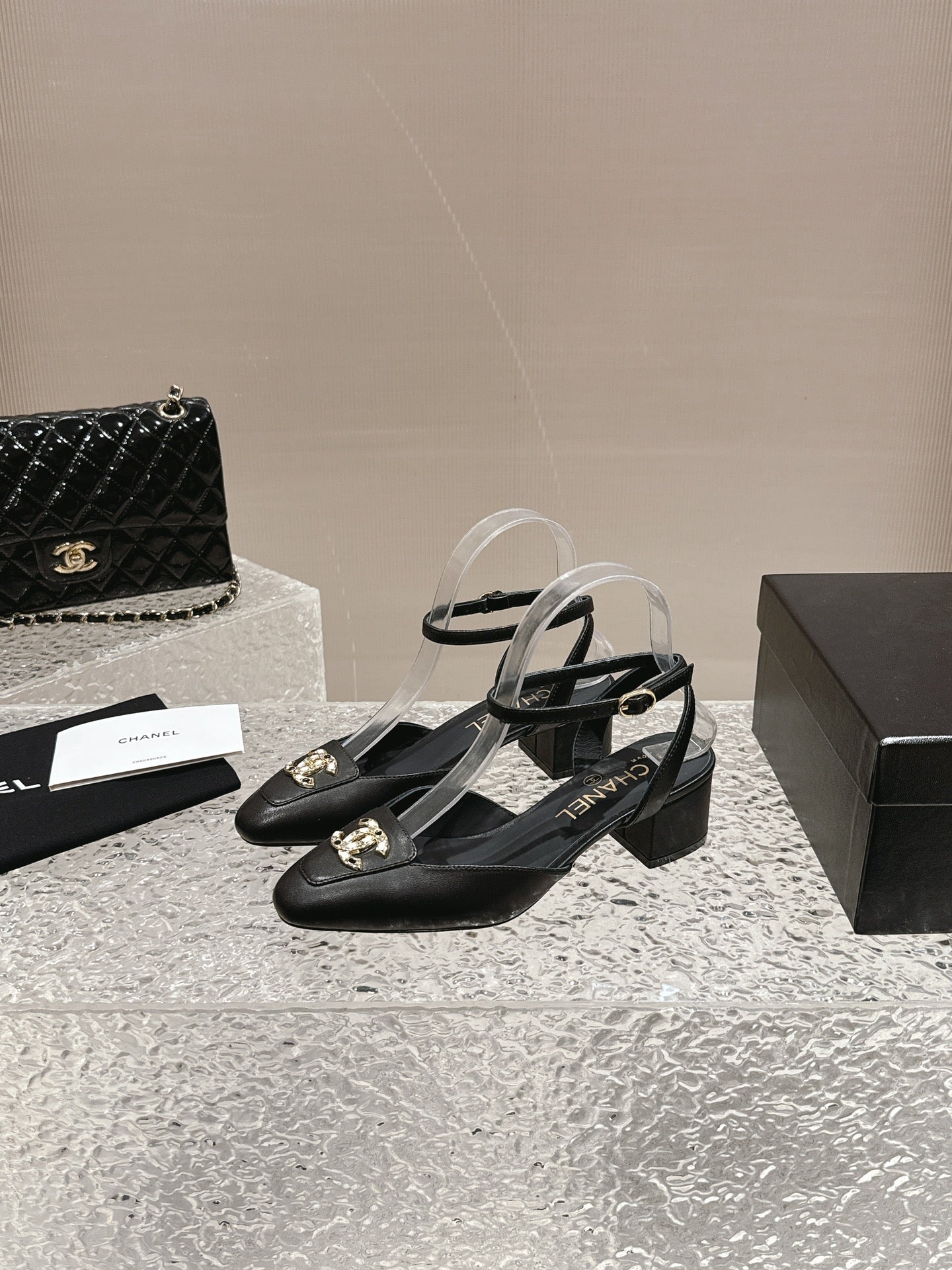 slingbacks 60 black lambskin