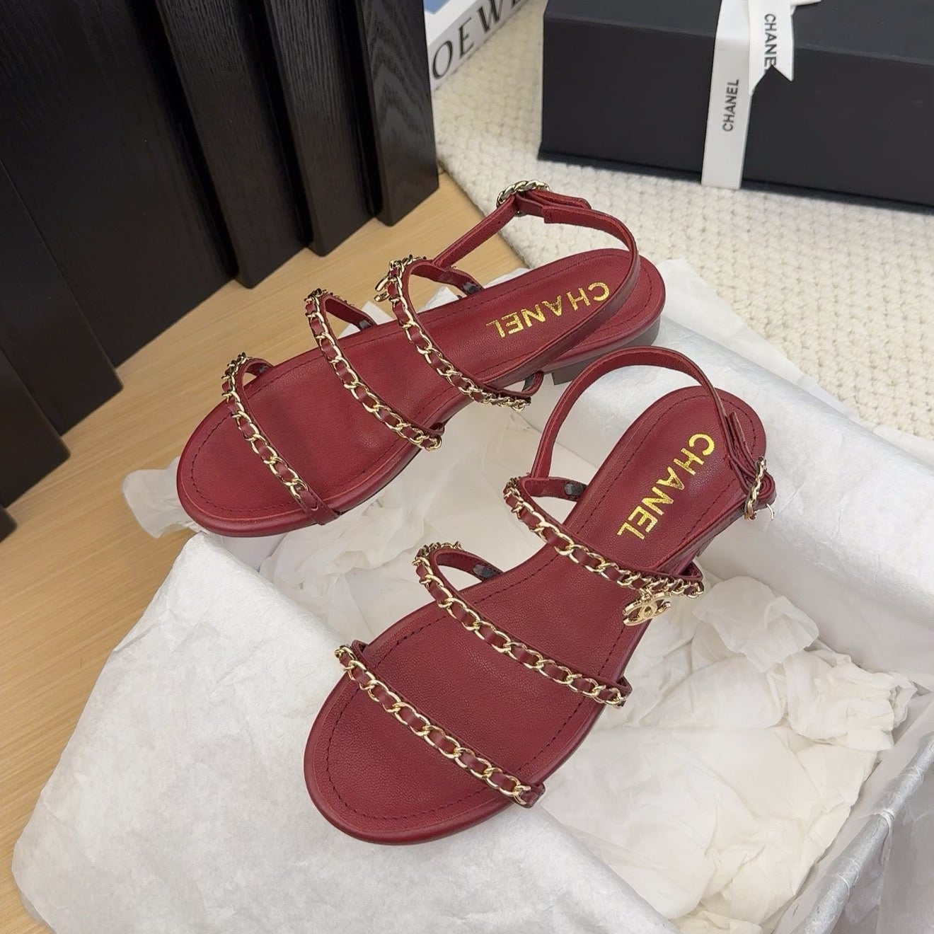 CC 25S Sandal Three Leather Strap Calfskin