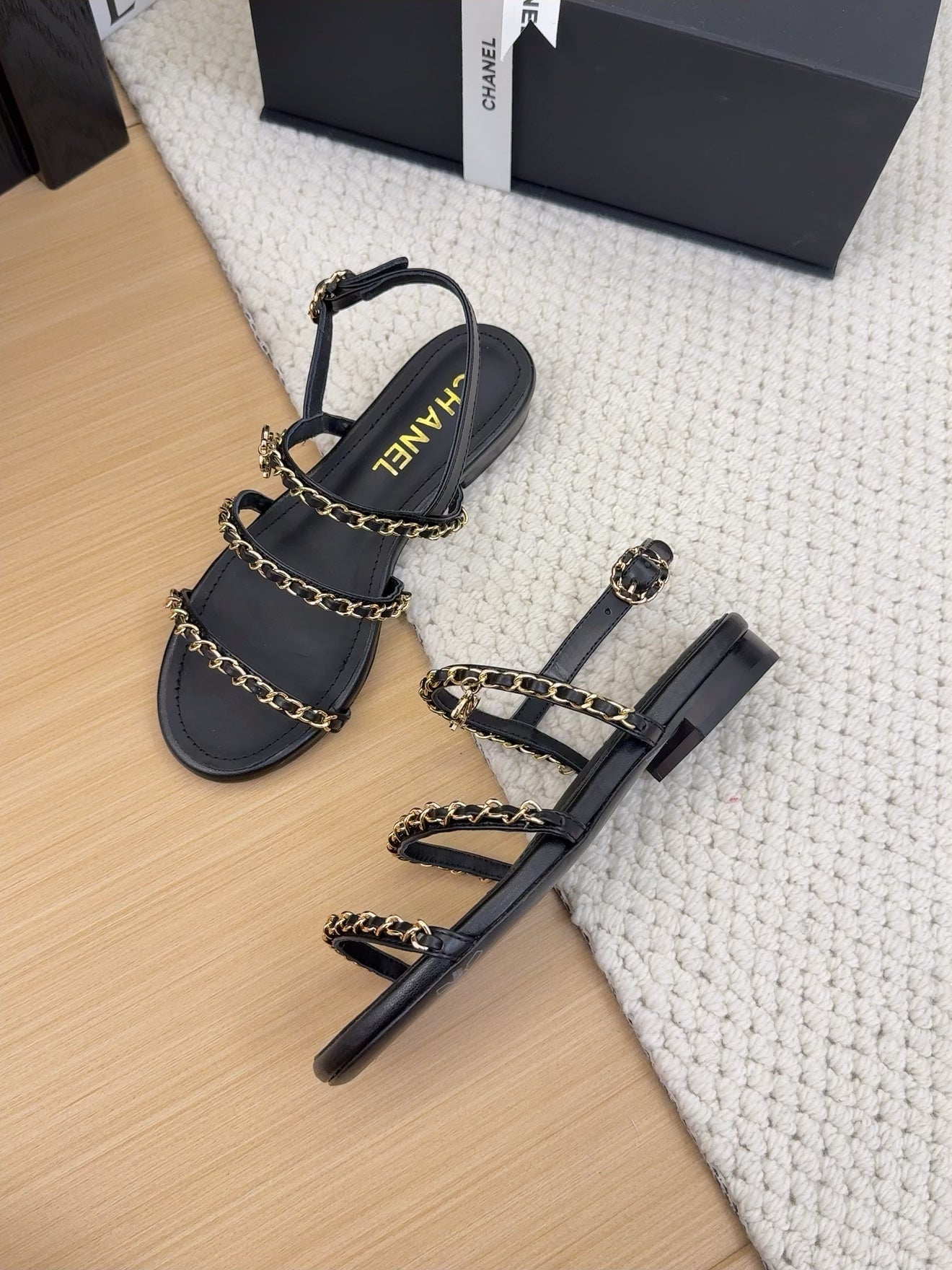 CC 25S Sandal Three Leather Strap Calfskin