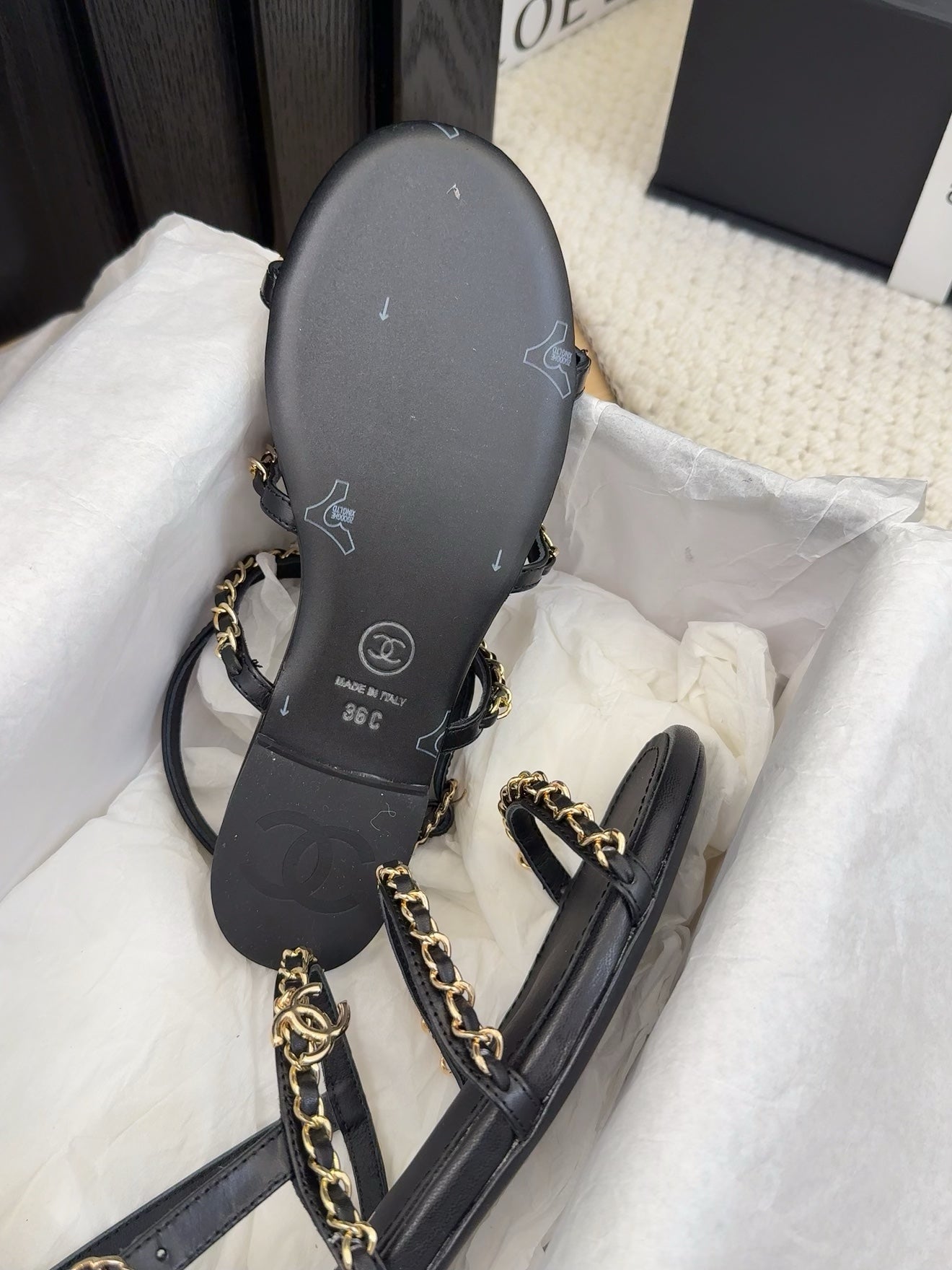 CC 25S Sandal Three Leather Strap Calfskin