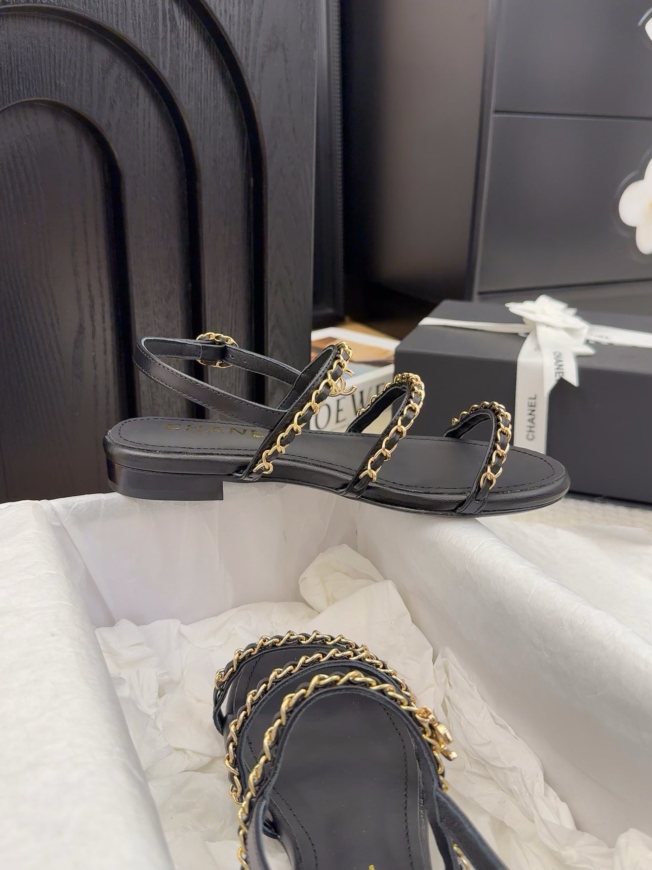 CC 25S Sandal Three Leather Strap Calfskin