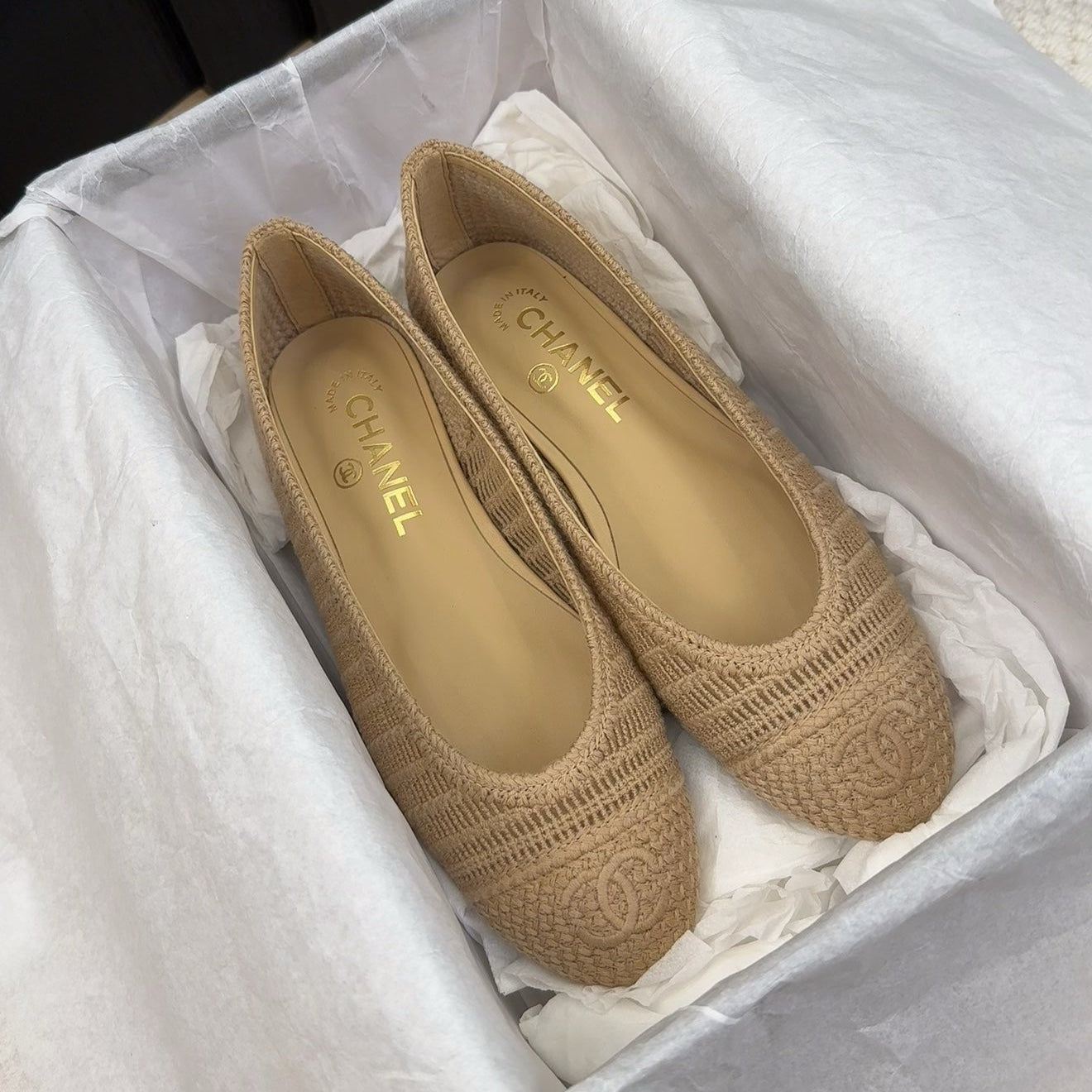 CC 25 Ballet Flat Raffia