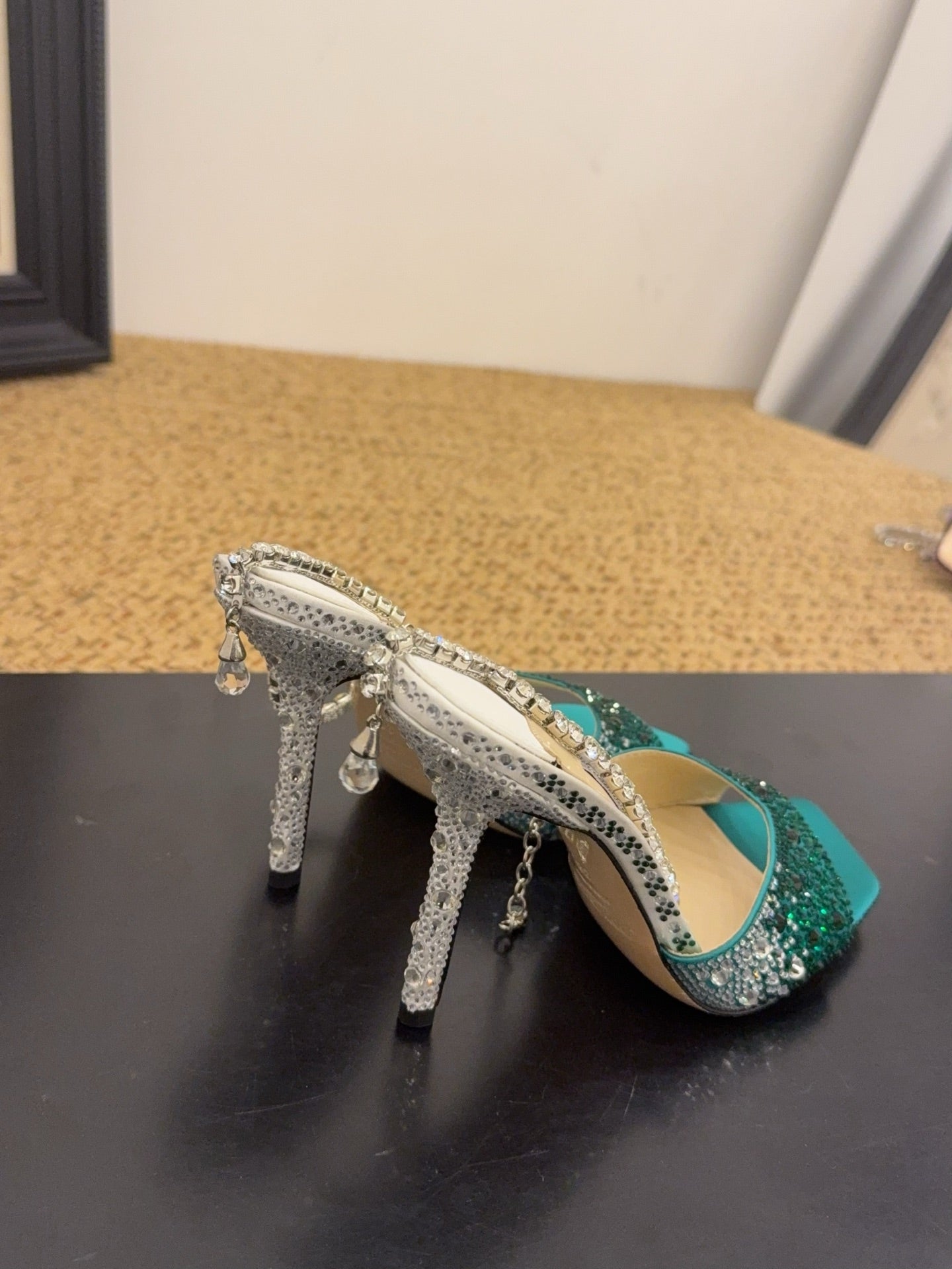 Jimmy 26s Platform Sandal 100 Turquoise Leather Diamond 602332