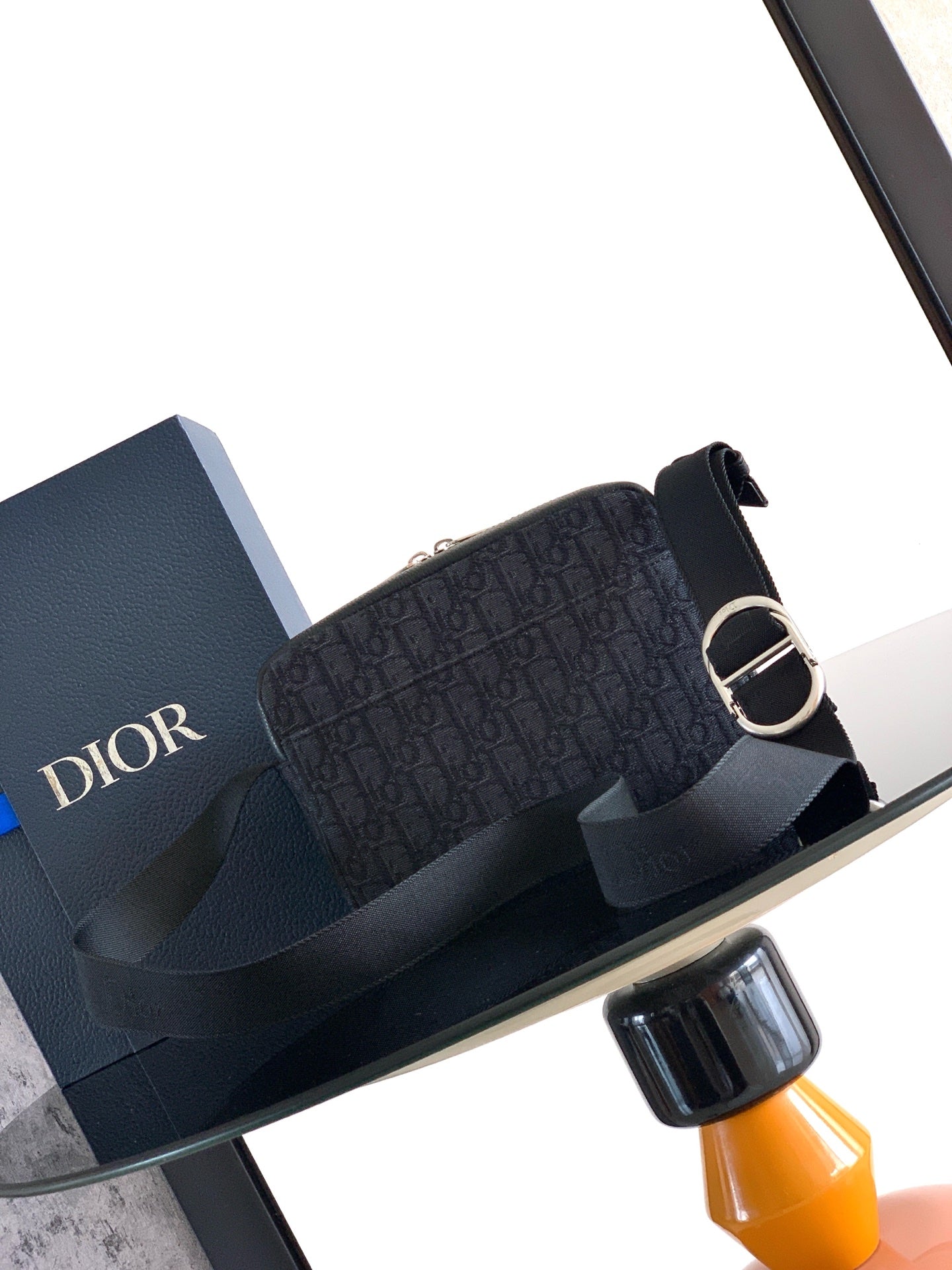 Dior 2026 Rider Zip-Up Messenger Bag 23cm Fabric And Grained Leather