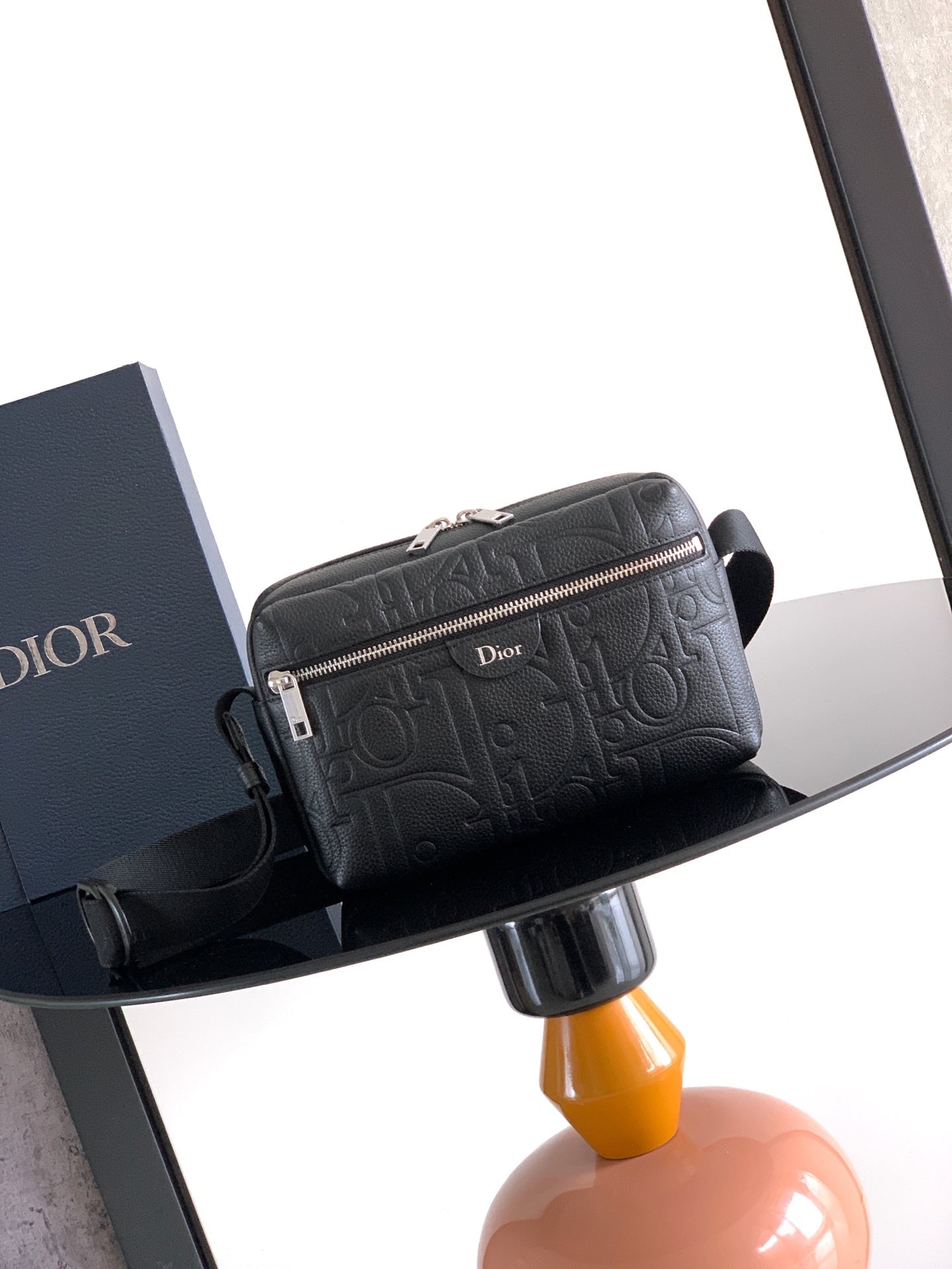 Dior 2026 Rider Zip-Up Messenger Bag 23cm Fabric And Grained Leather