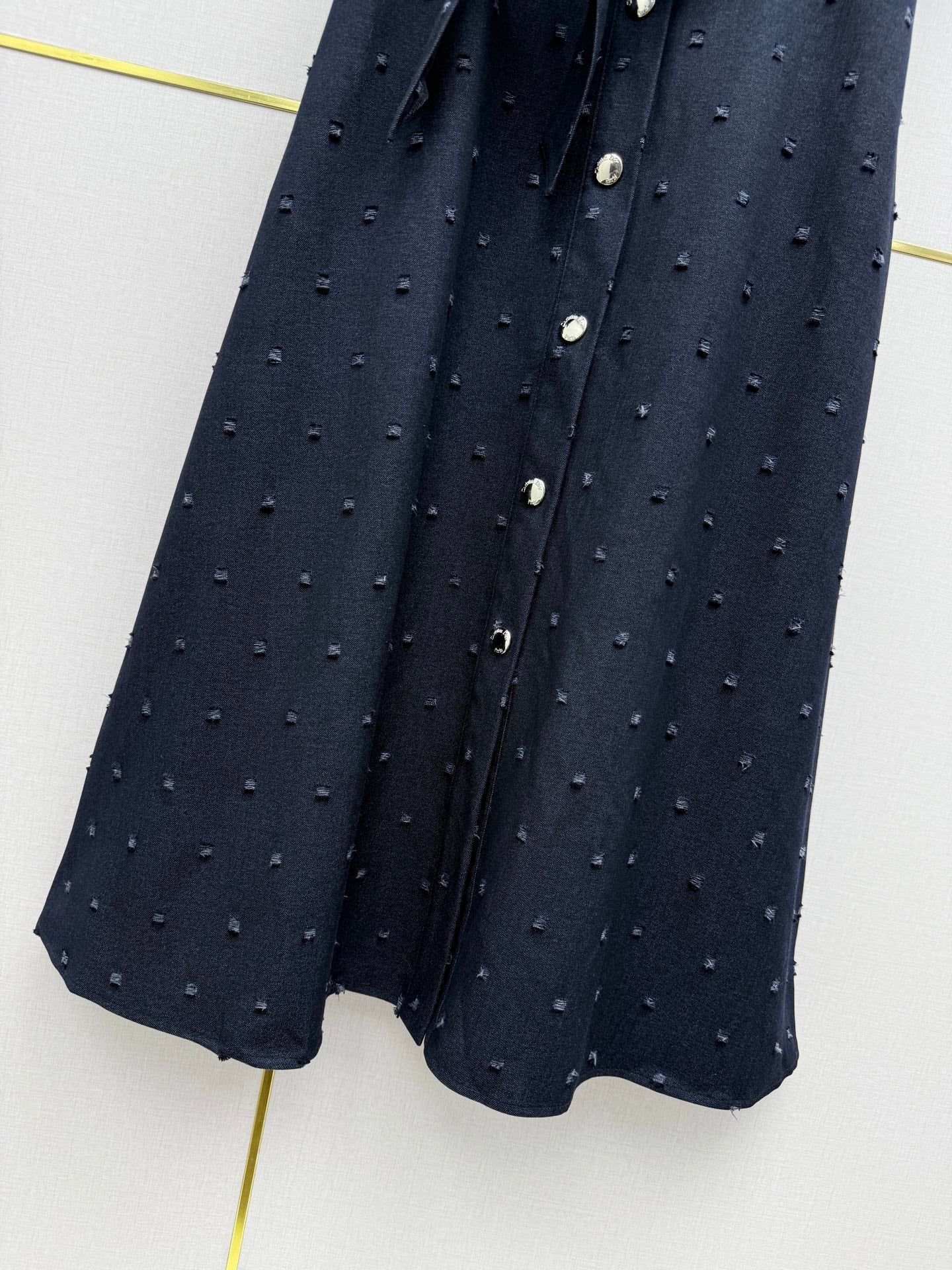 Dior 2026 Midi Shirt Dress With Belt Dark Blue Cotton 380412