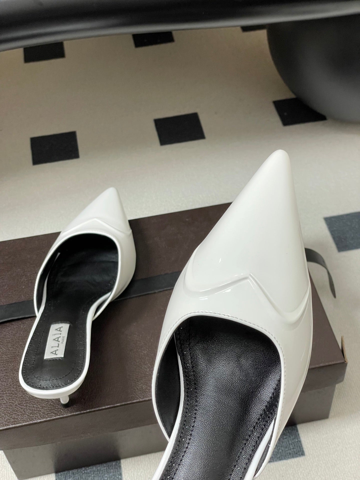 Alaia 2026 Mules 65mm Patent Leather 777413