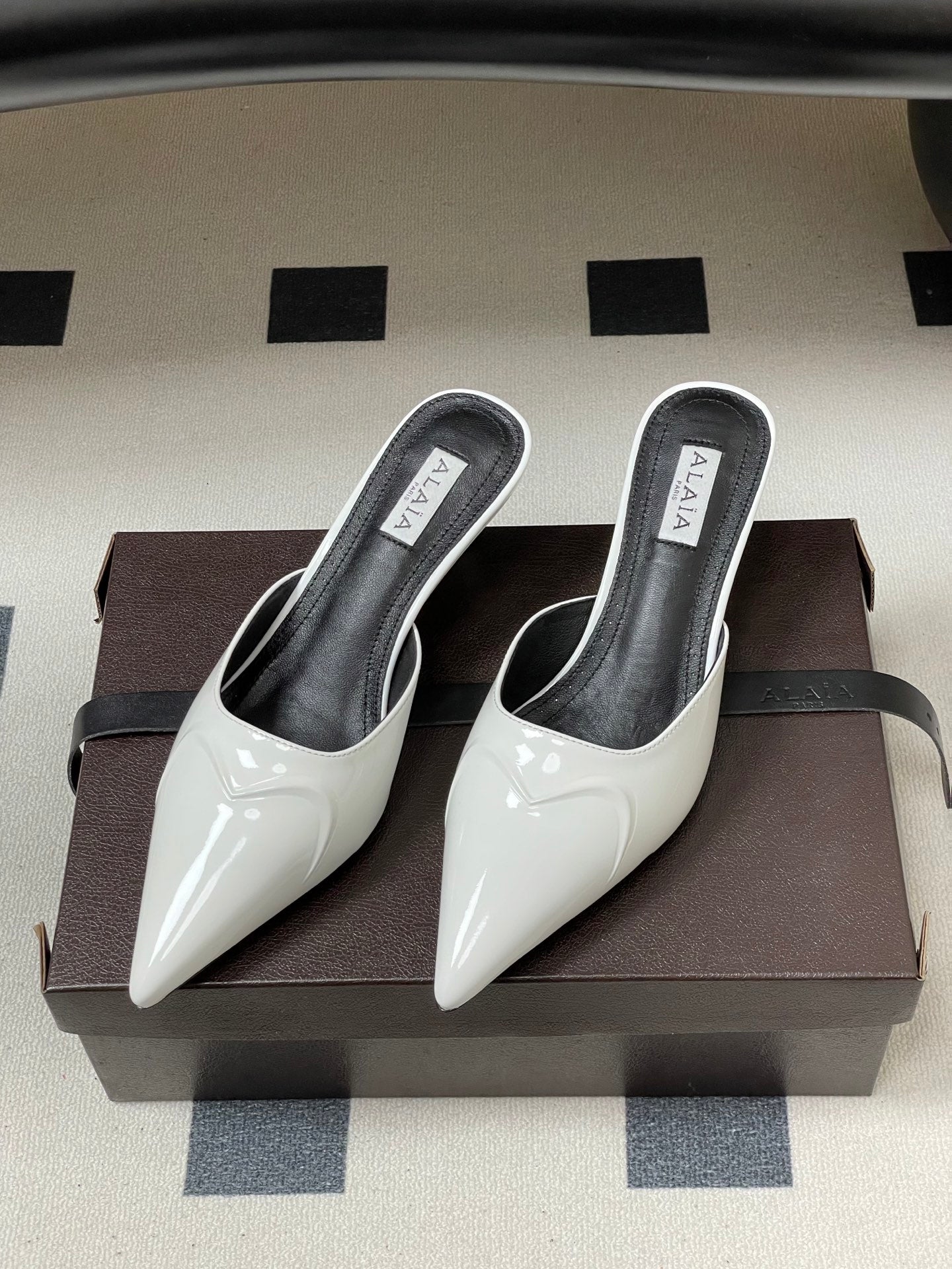Alaia 2026 Mules 65mm Patent Leather 777413