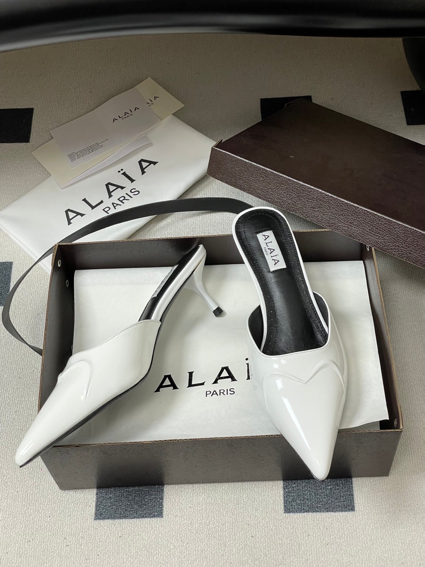 Alaia 2026 Mules 65mm Patent Leather 777413